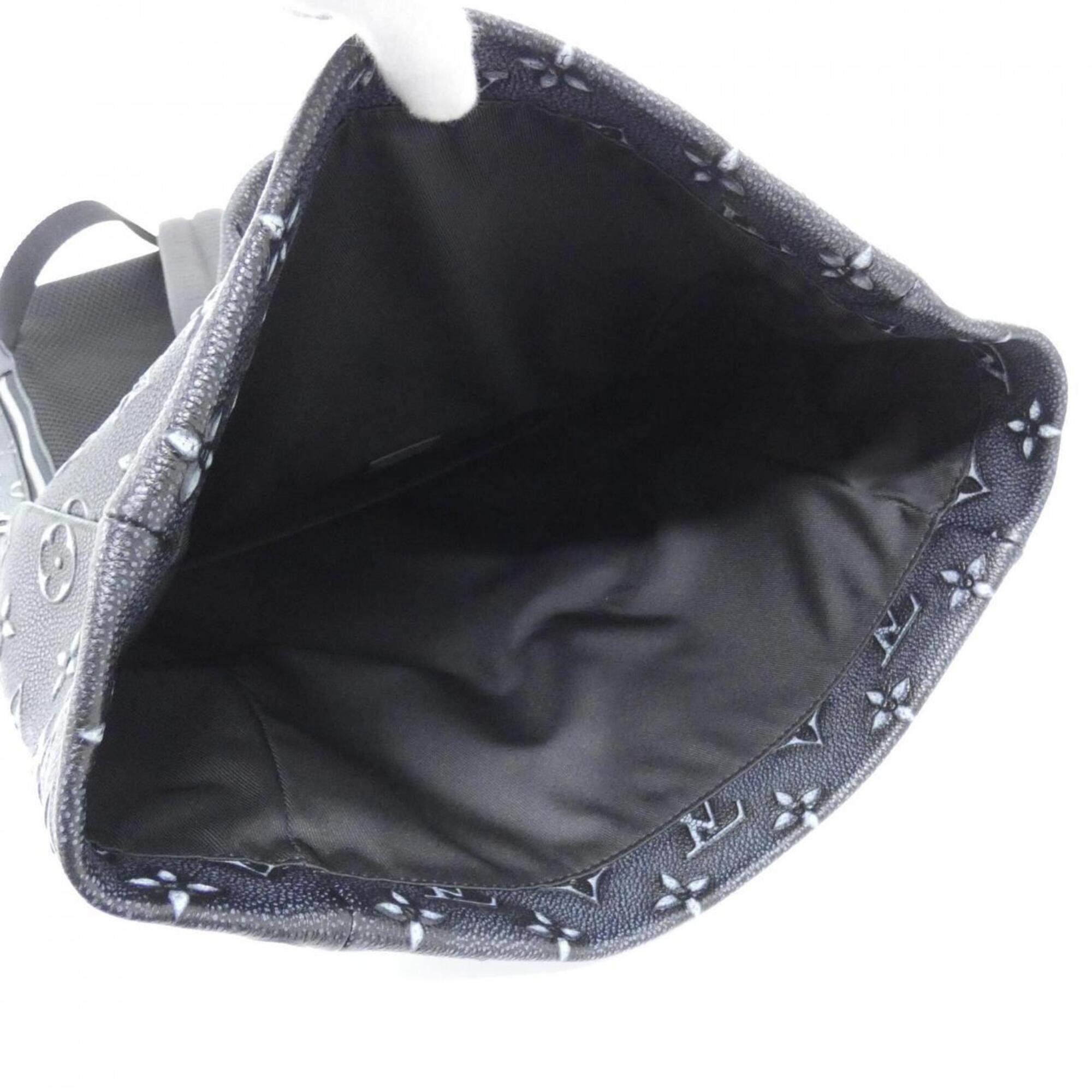 Louis Vuitton Charcoal Matte Silver Leather Backpack (Pre-Owned)