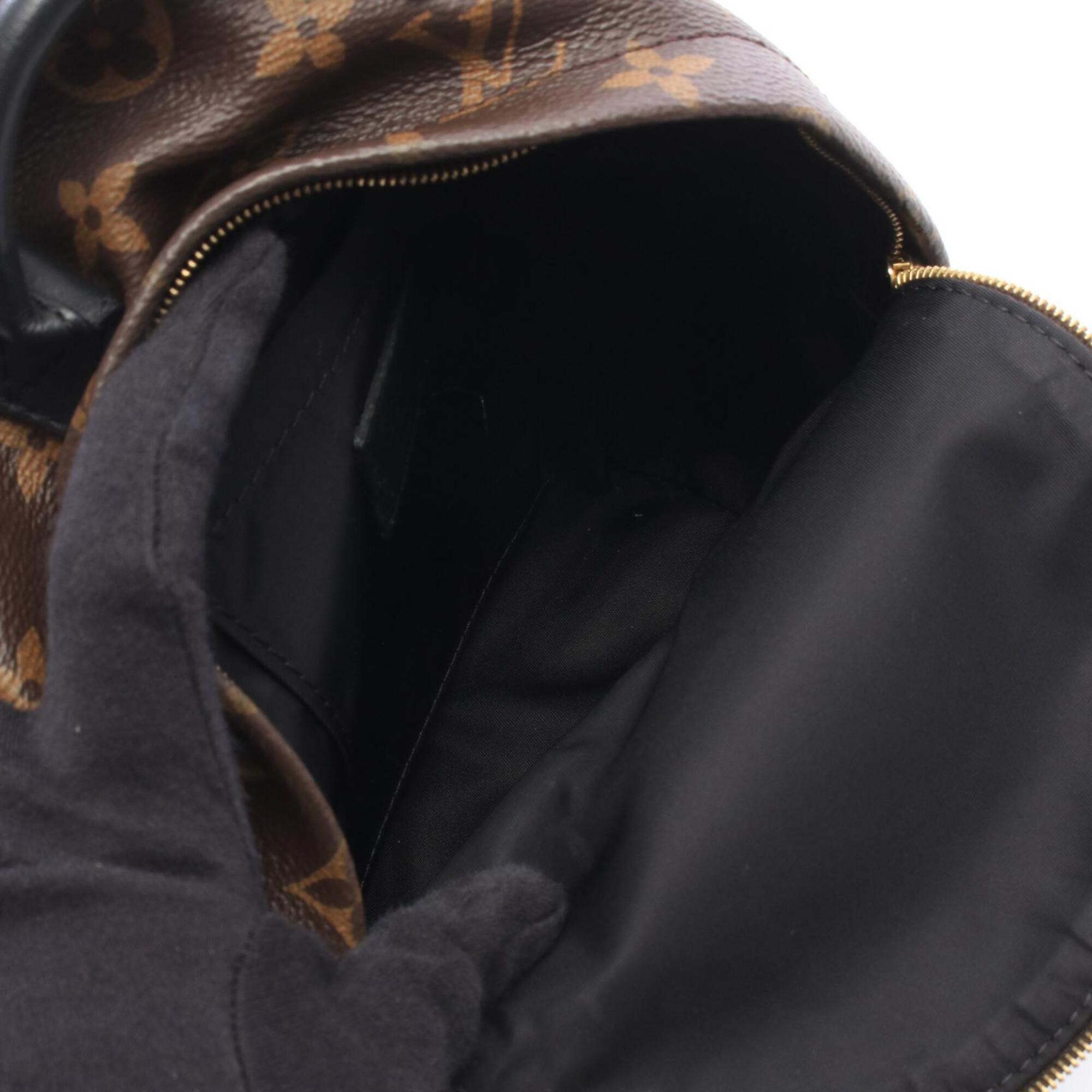 Louis Vuitton Black Brown Coated Canvas Leather Backpack Handbag (Pre-Owned)
