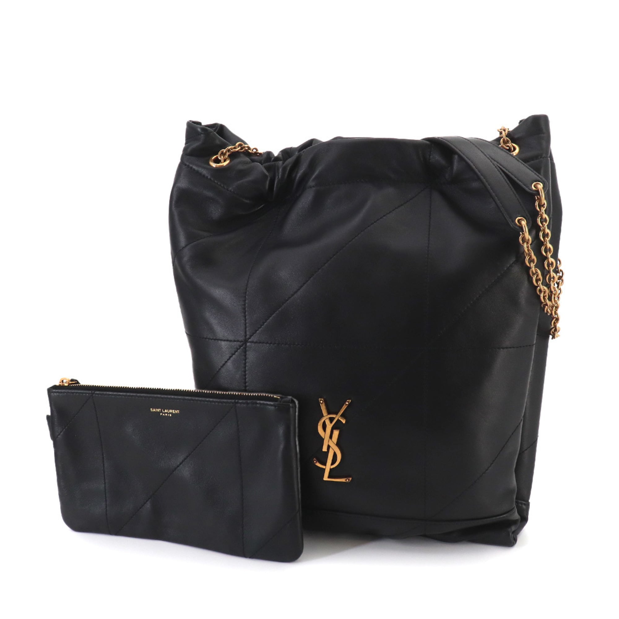 Saint Laurent Black Leather Handbag Shoulder Bag (Pre-Owned)