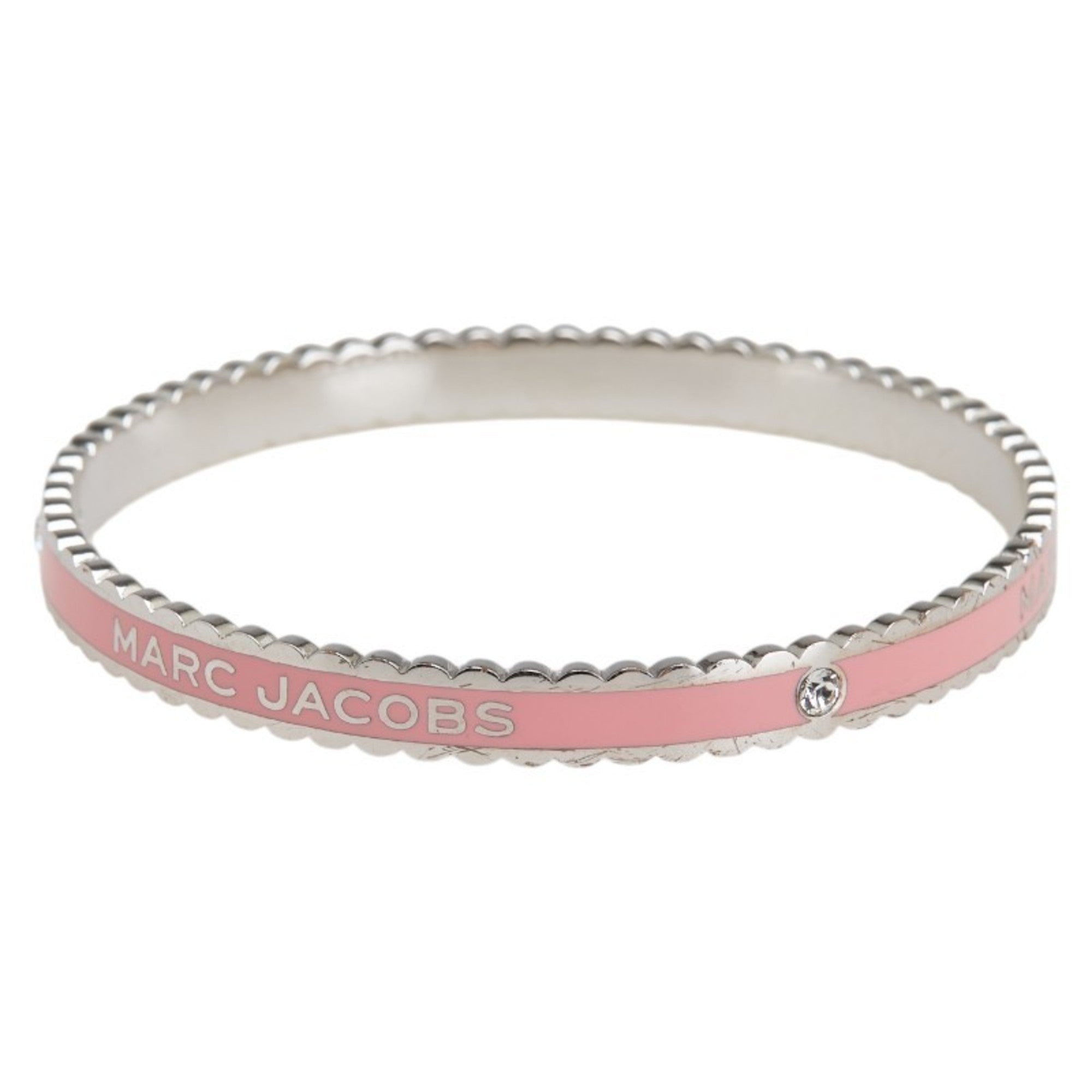Marc Jacobs Silver Pink Metal Band Ring (Pre-Owned)