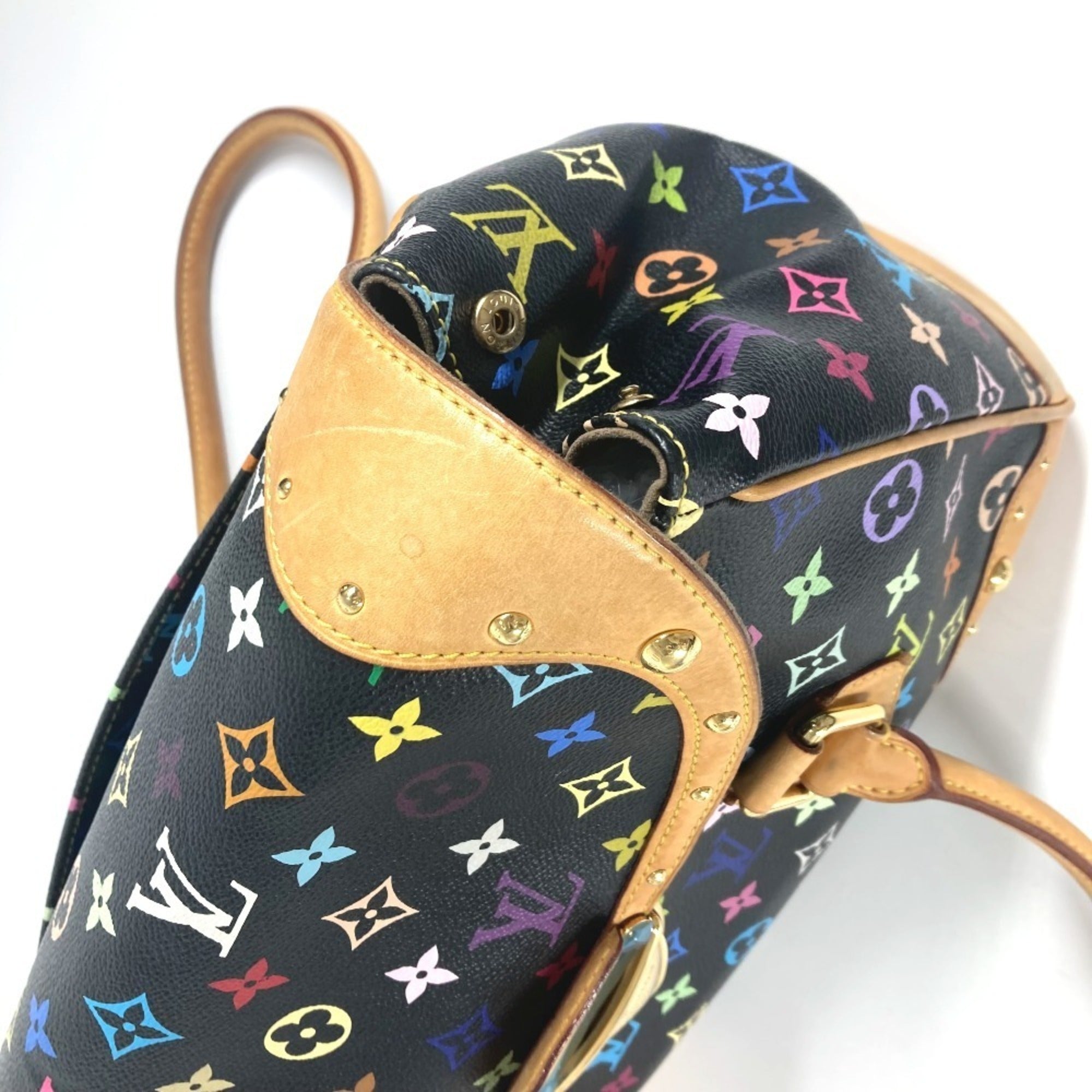 Louis Vuitton Black Multi-Color Noir Monogram Multicolore Canvas Handbag Shoulder Bag Tote Bag (Pre-Owned)