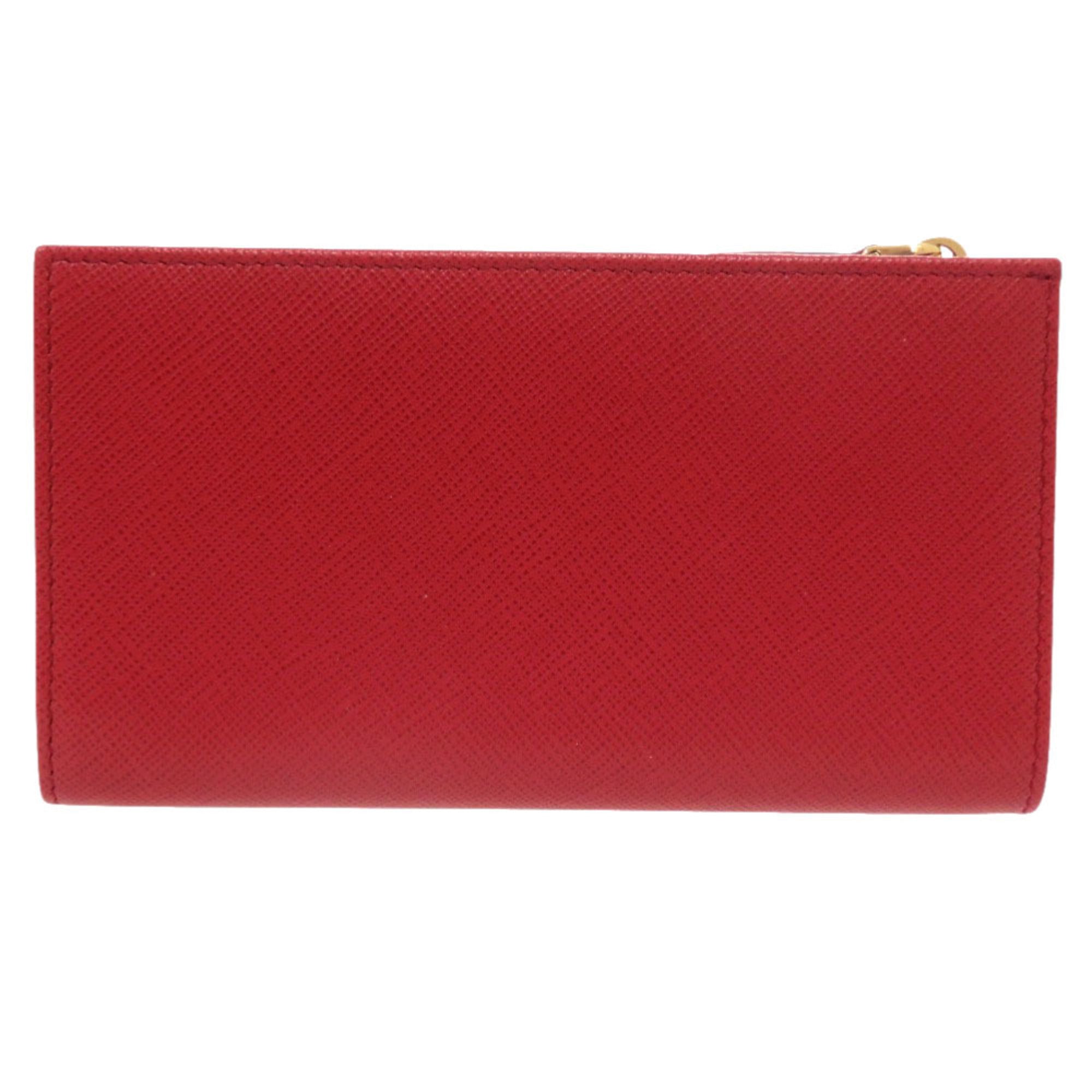 Prada Fuoco Red Color Saffiano Wallet (Bi-Fold) (Pre-Owned)