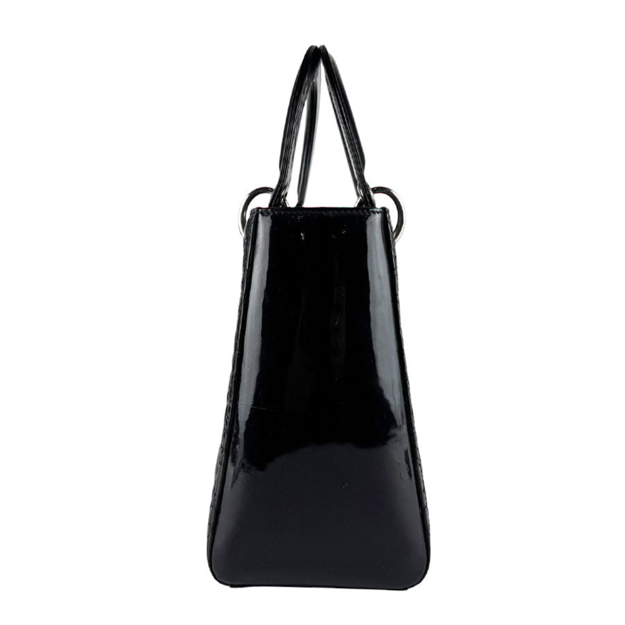 Christian Dior Black Patent Leather Handbag Shoulder Bag (Pre-Owned)