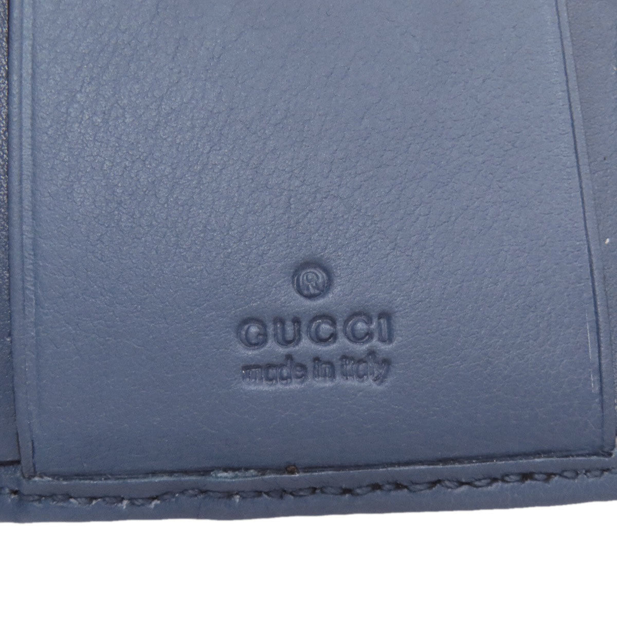 Gucci Blue Dark Brown Leather Wallet (Bi-Fold) (Pre-Owned)