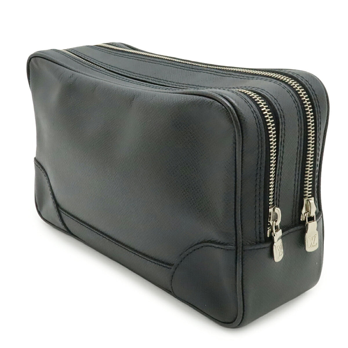 Louis Vuitton Ardoise Black Taiga Leather Clutch Bag (Pre-Owned)