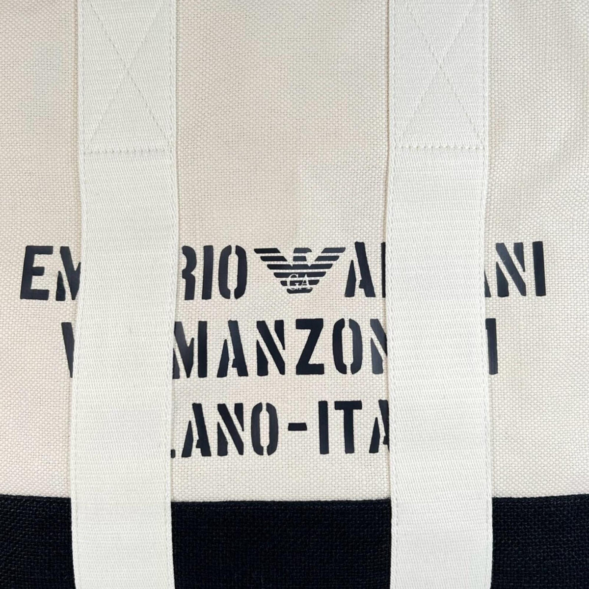 Emporio Armani Black White Pouch Tote Bag (Pre-Owned)