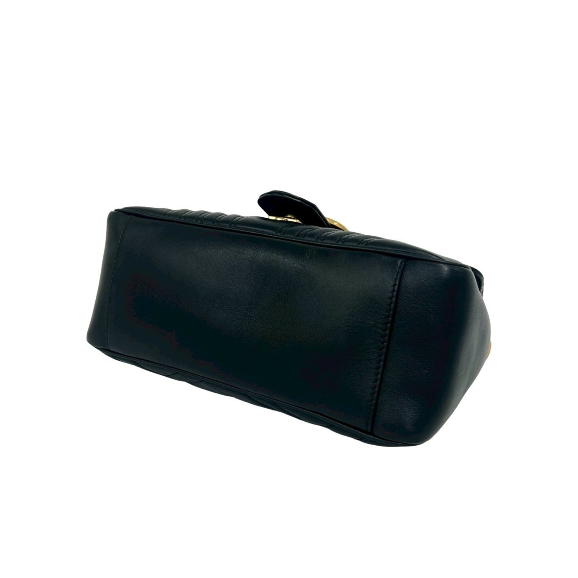 Gucci Black Leather Handbag Pochette Shoulder Bag (Pre-Owned)