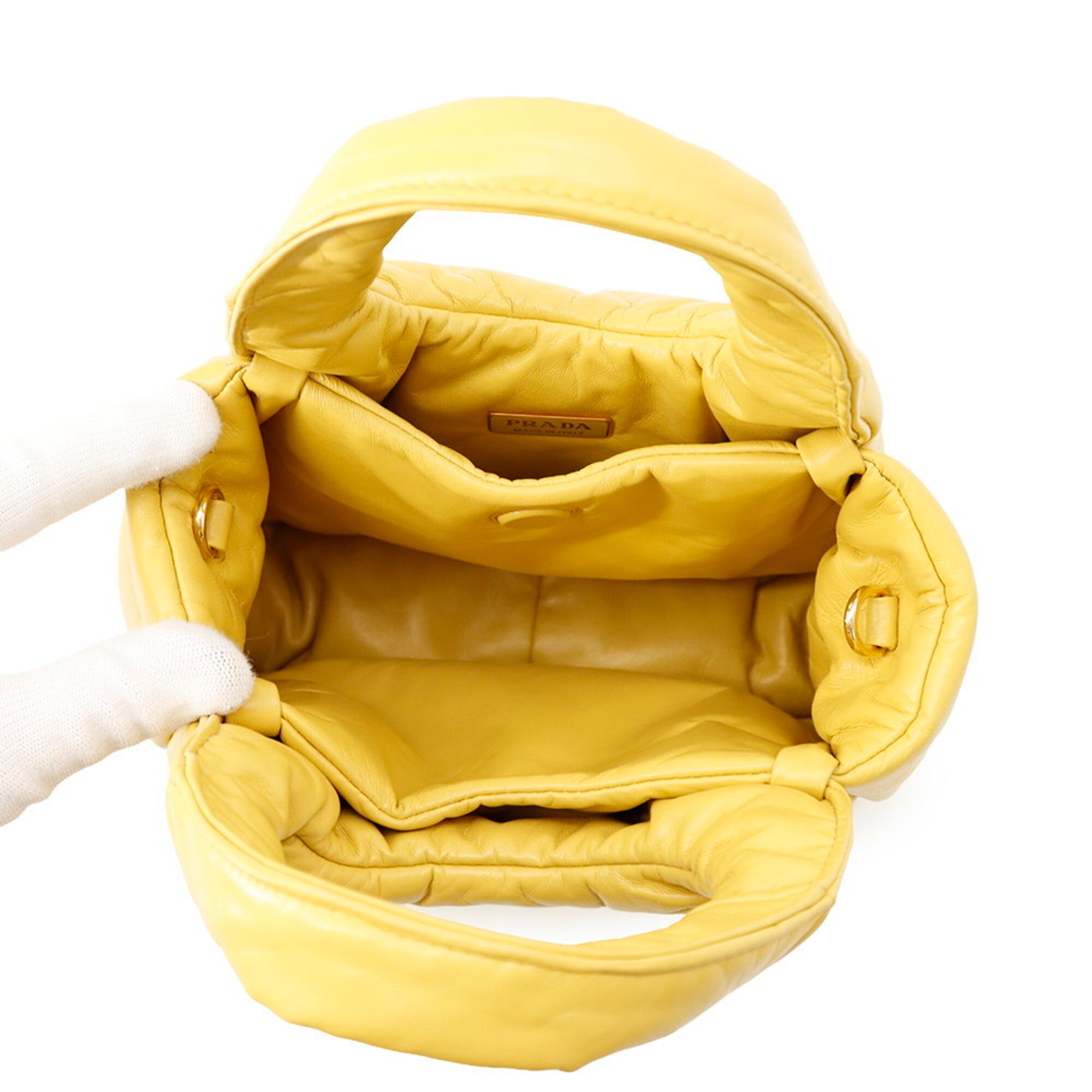 Prada Yellow Leather Handbag (Pre-Owned)