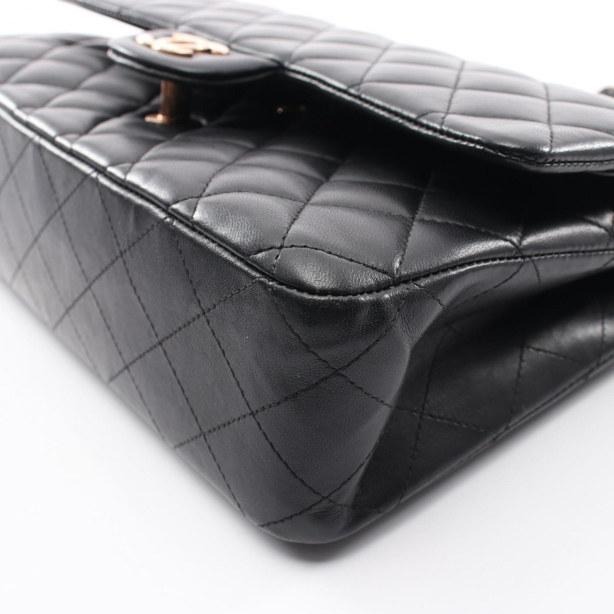 Chanel Black Leather Handbag Shoulder Bag (Pre-Owned)