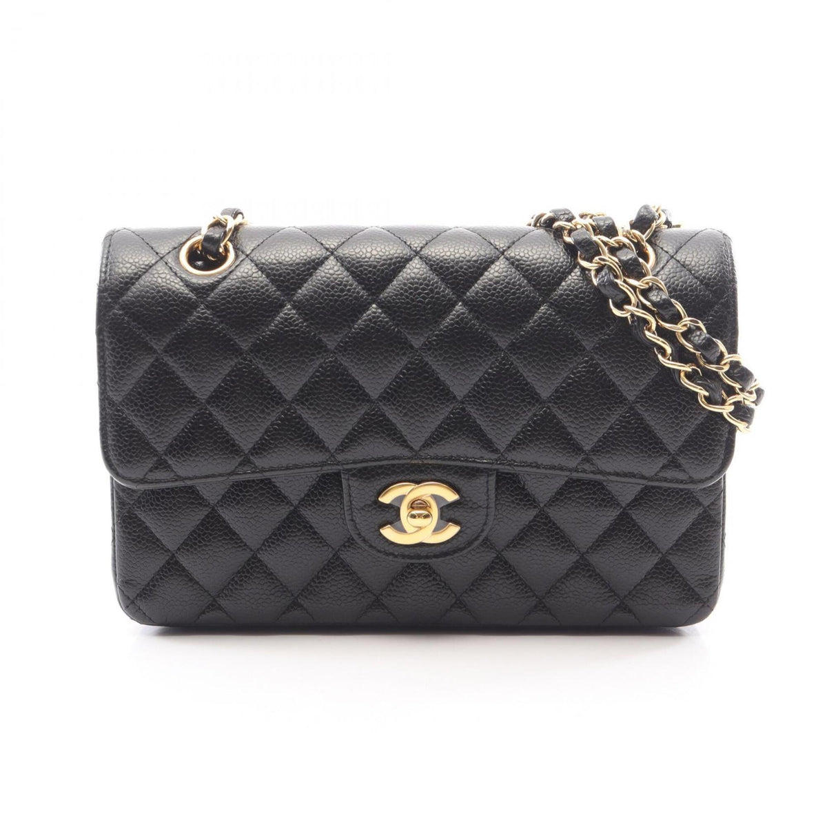 Chanel Black Grained Calfskin Handbag Shoulder Bag (Pre-Owned)