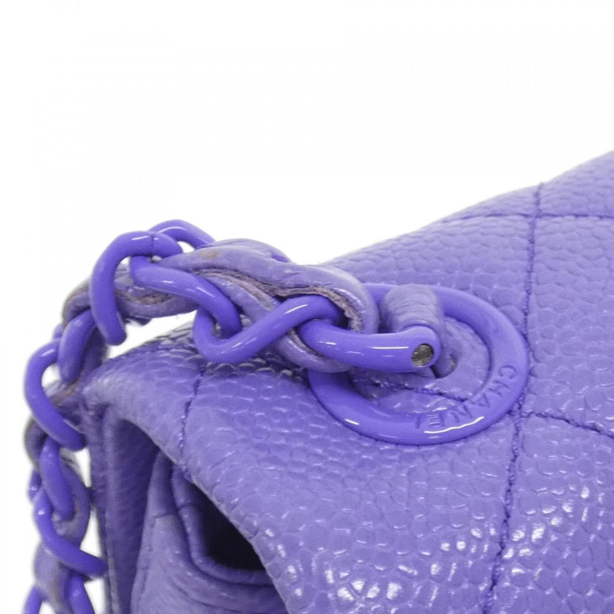 Chanel Purple Grained Calfskin Shoulder Bag (Pre-Owned)