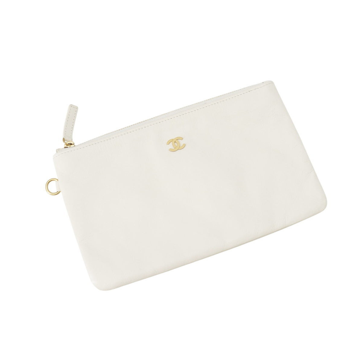 Chanel Matelasse White Leather Handbag (Pre-Owned)