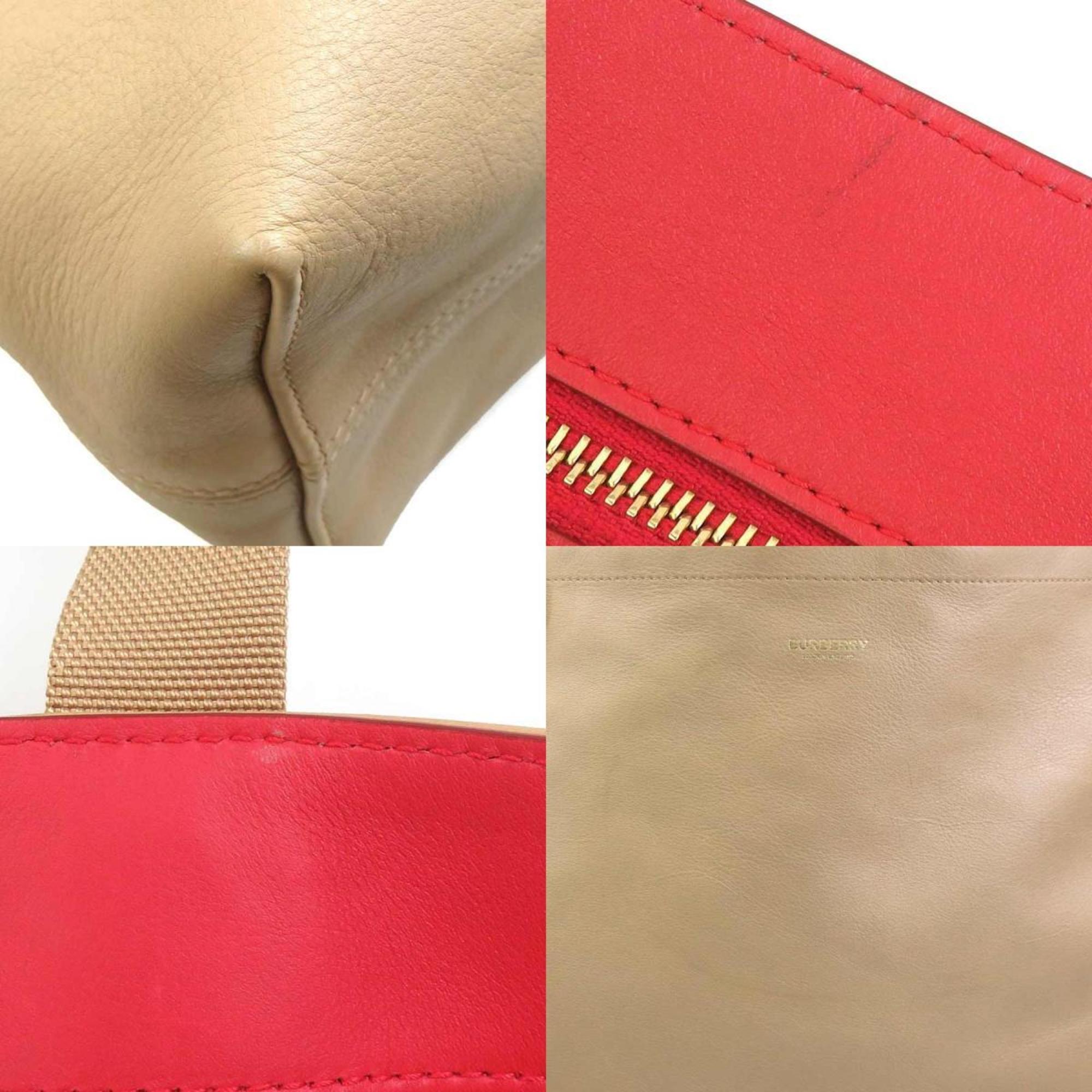 Burberry Beige Leather Shoulder Bag (Pre-Owned)