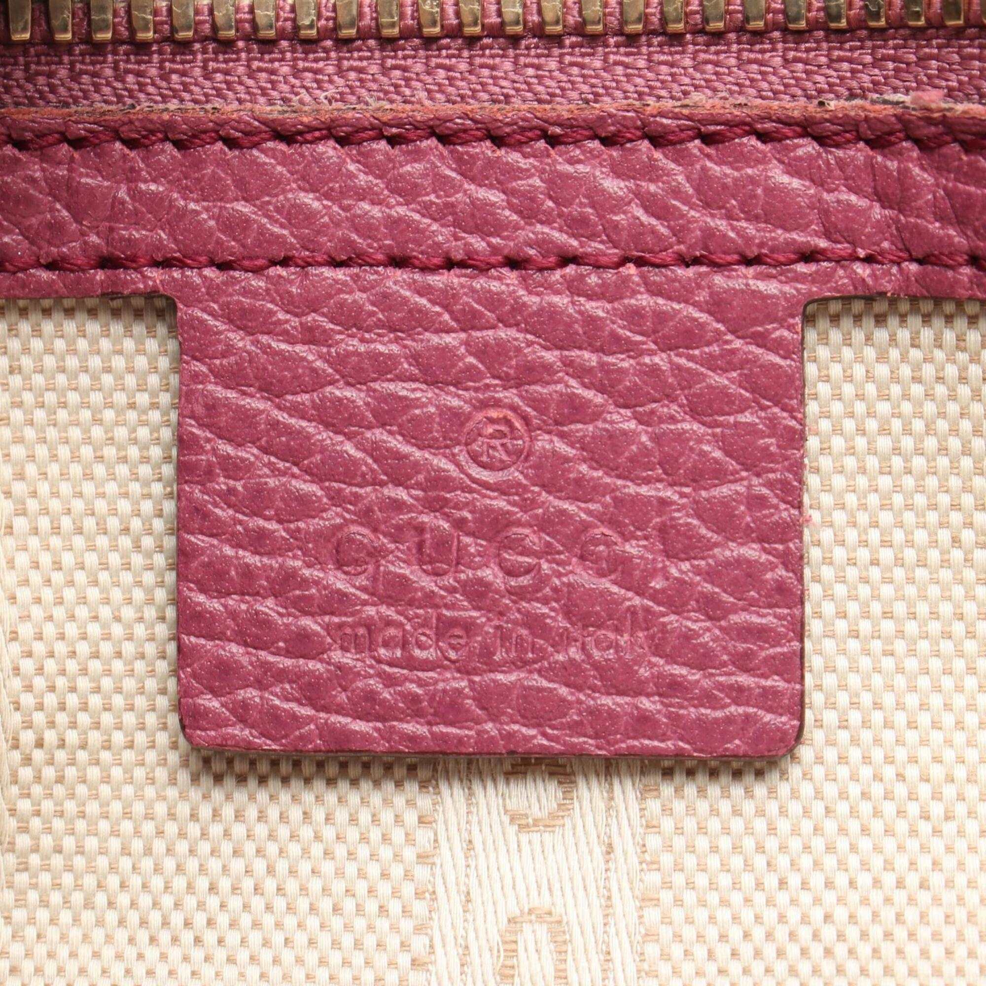 Gucci Pink Leather Handbag Tote Bag (Pre-Owned)