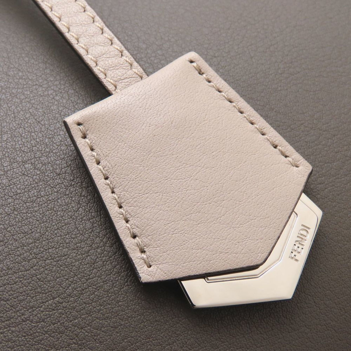 Fendi Gray Leather Handbag Shoulder Bag (Pre-Owned)
