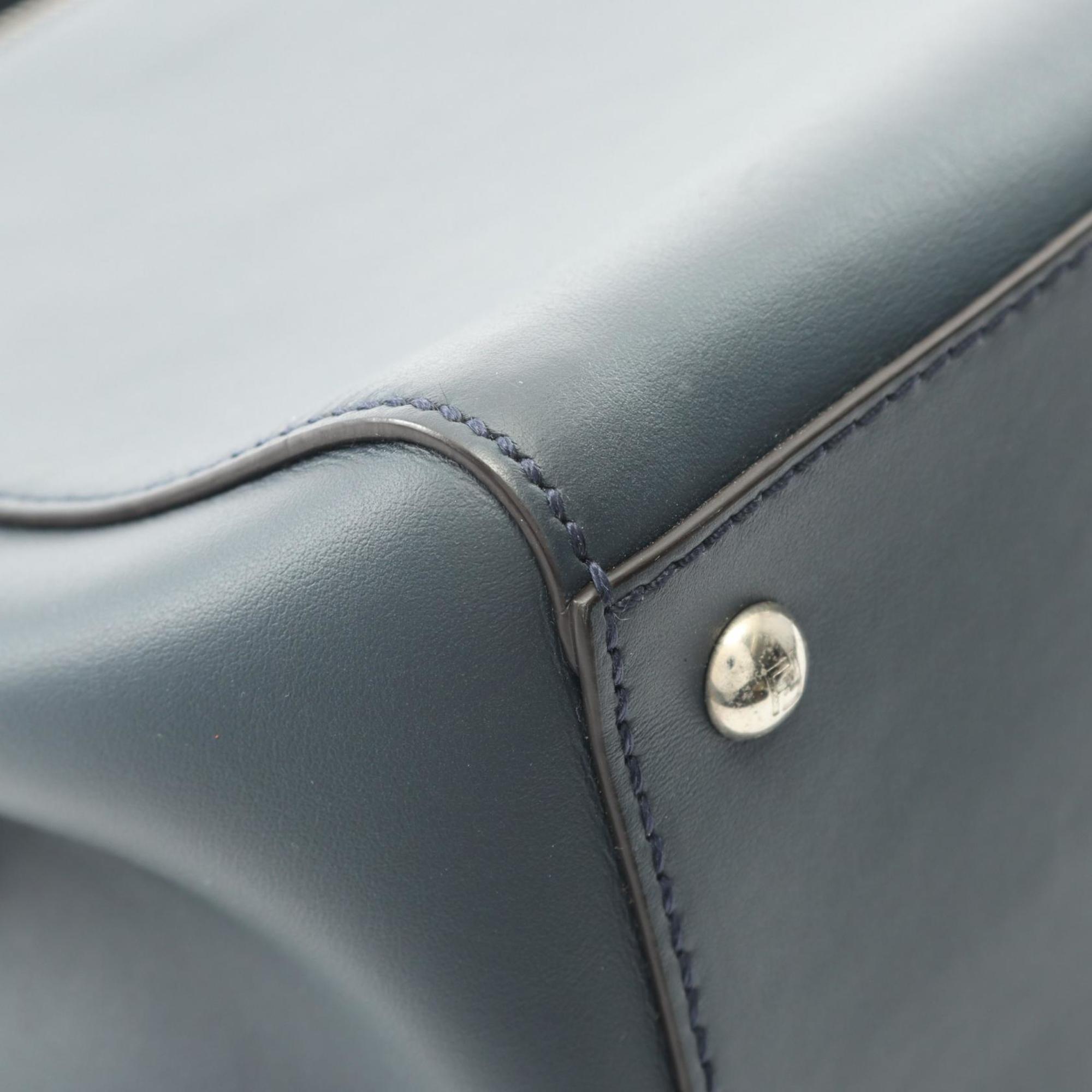 Fendi Navy Leather Handbag (Pre-Owned)