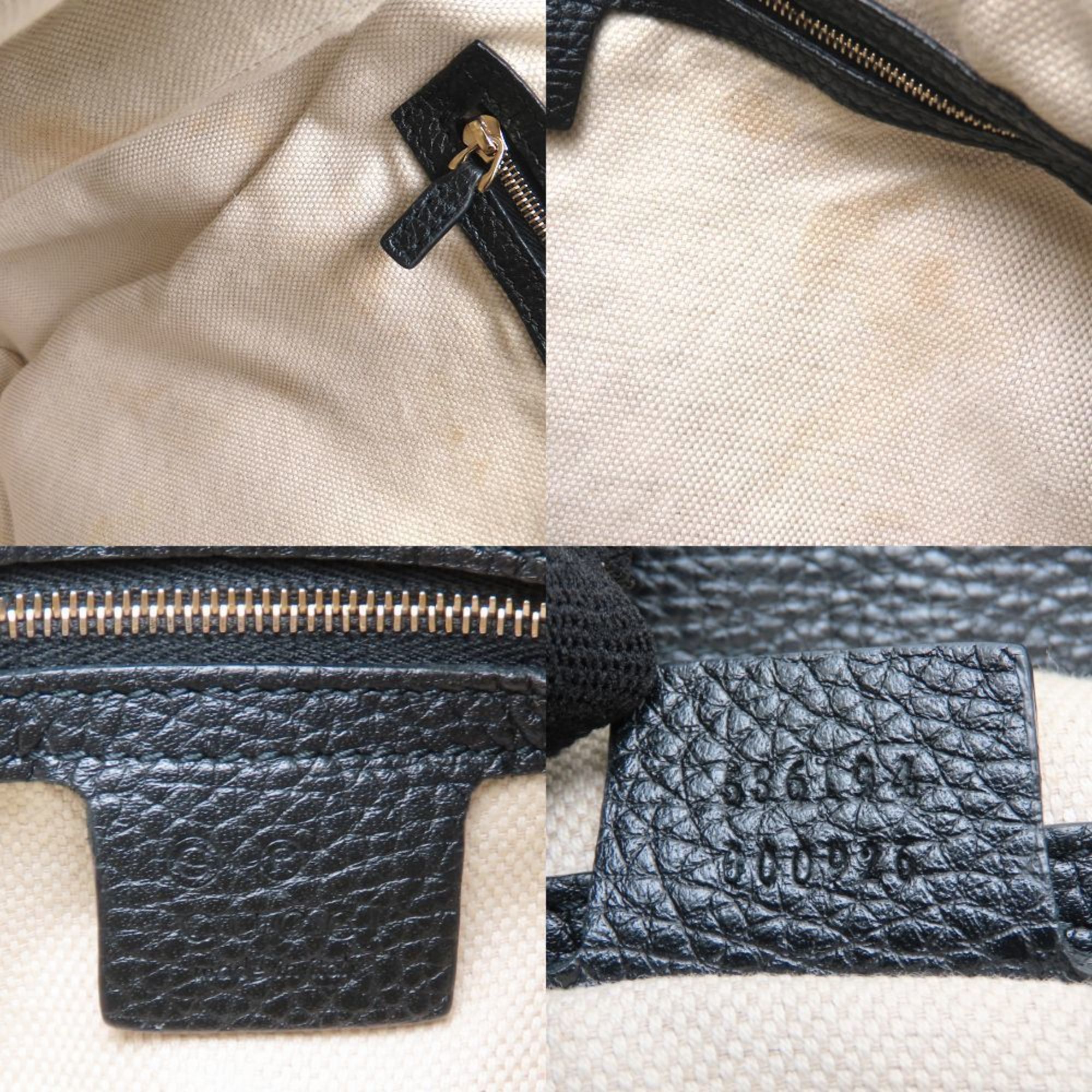 Gucci Soho Black Leather Shoulder Bag (Pre-Owned)