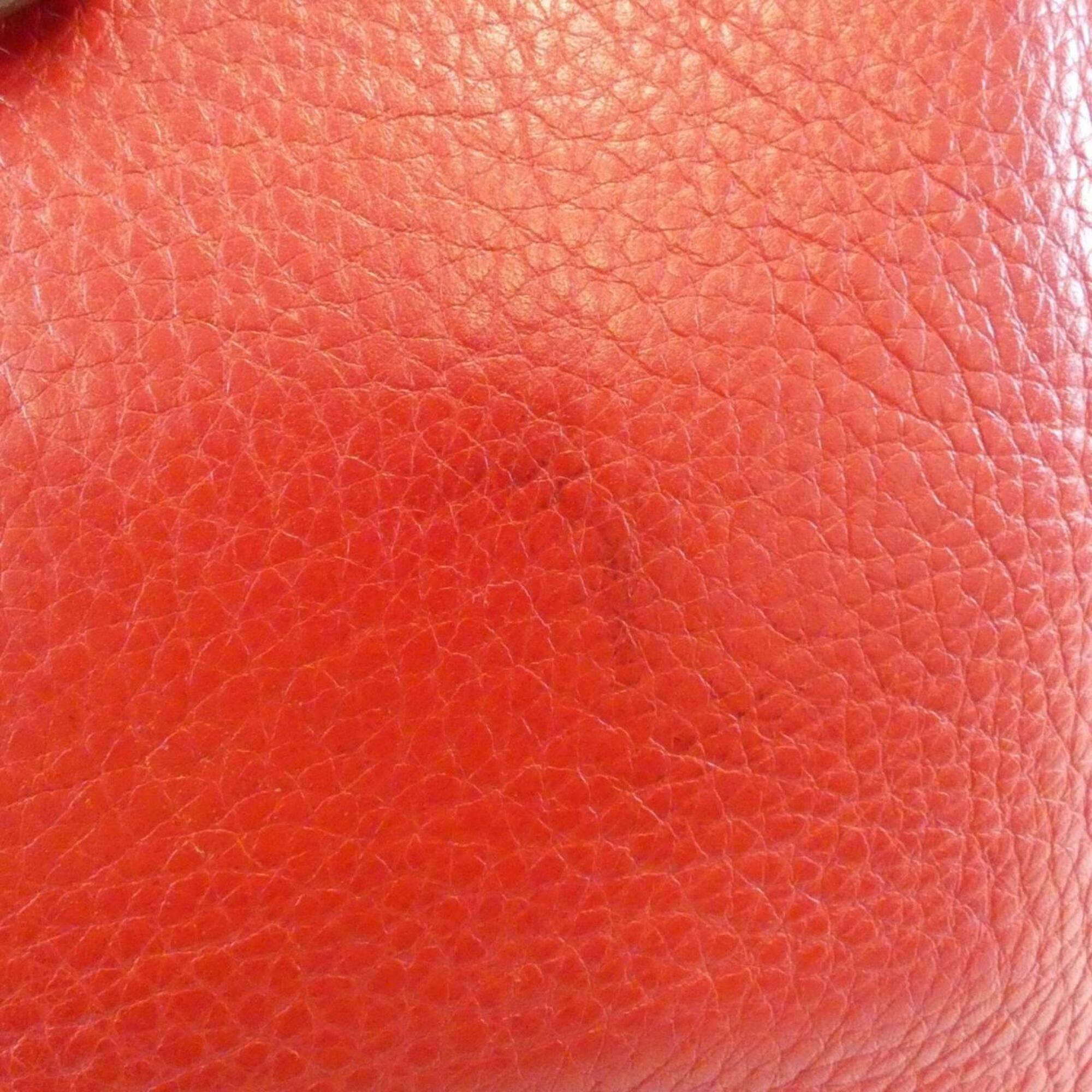 Hermes Red Color Taurillon Clemence Leather Shoulder Bag (Pre-Owned)