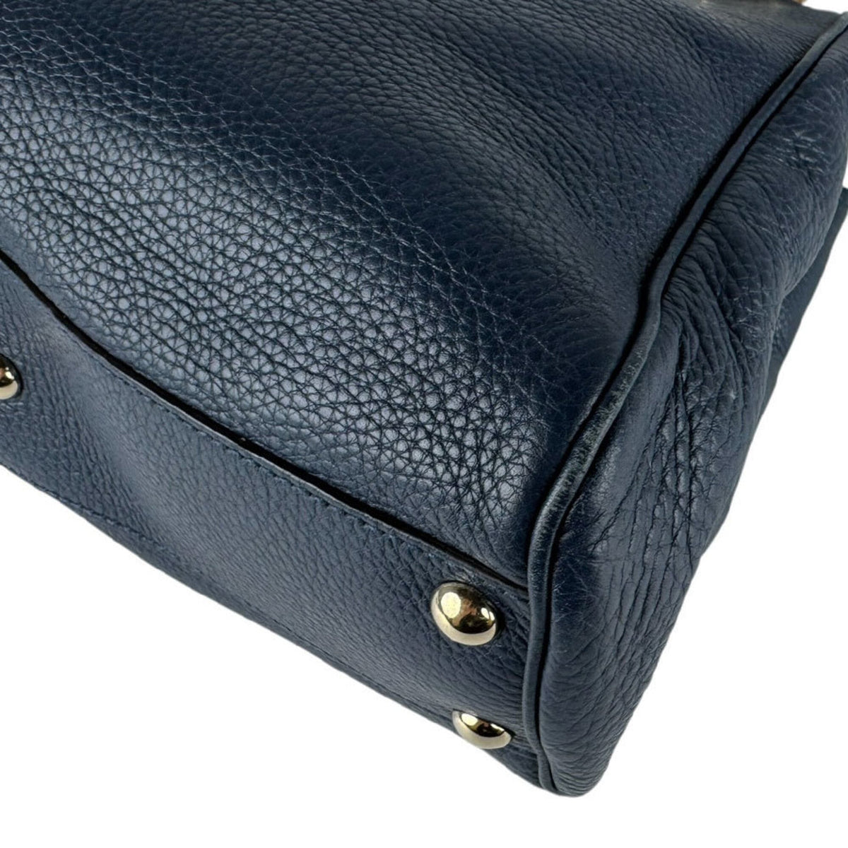 Gucci Navy Leather Handbag Shoulder Bag (Pre-Owned)