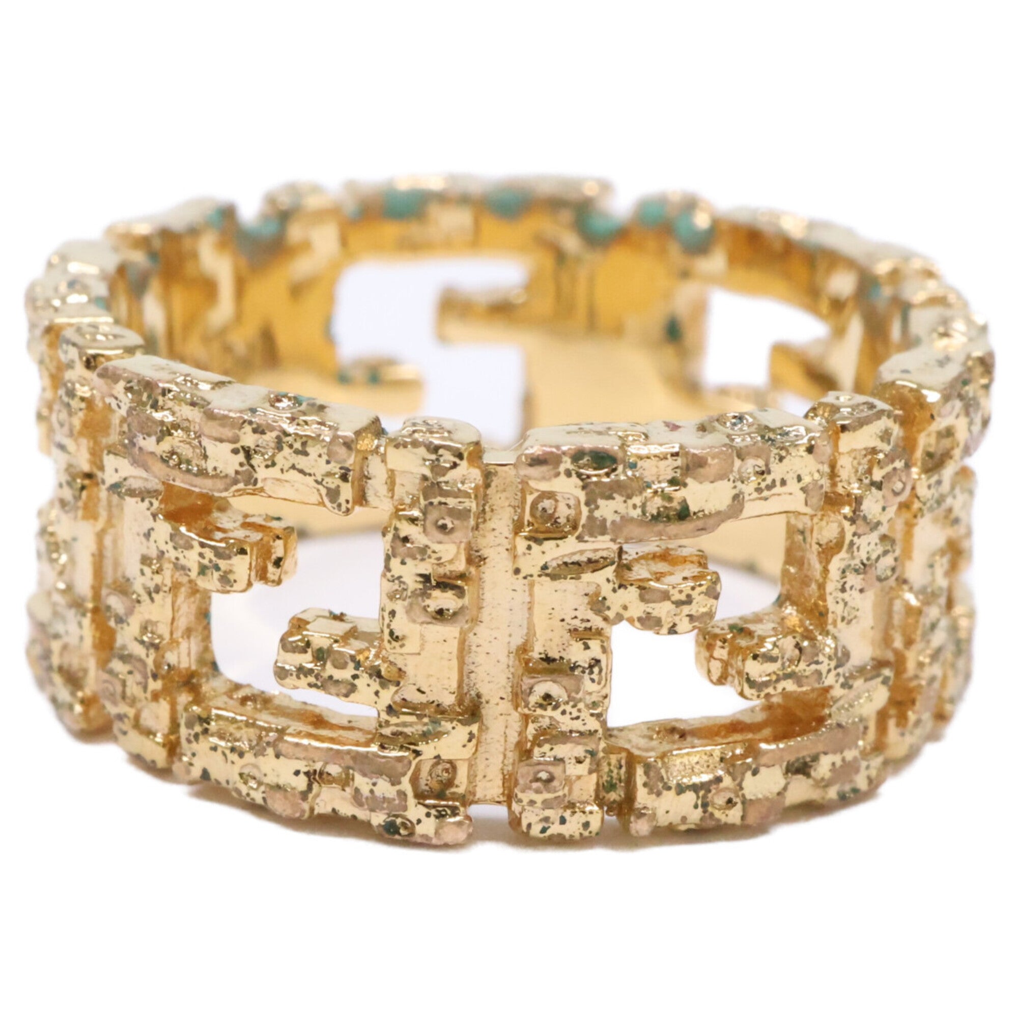 Fendi Gold Metal Band Ring (Pre-Owned)