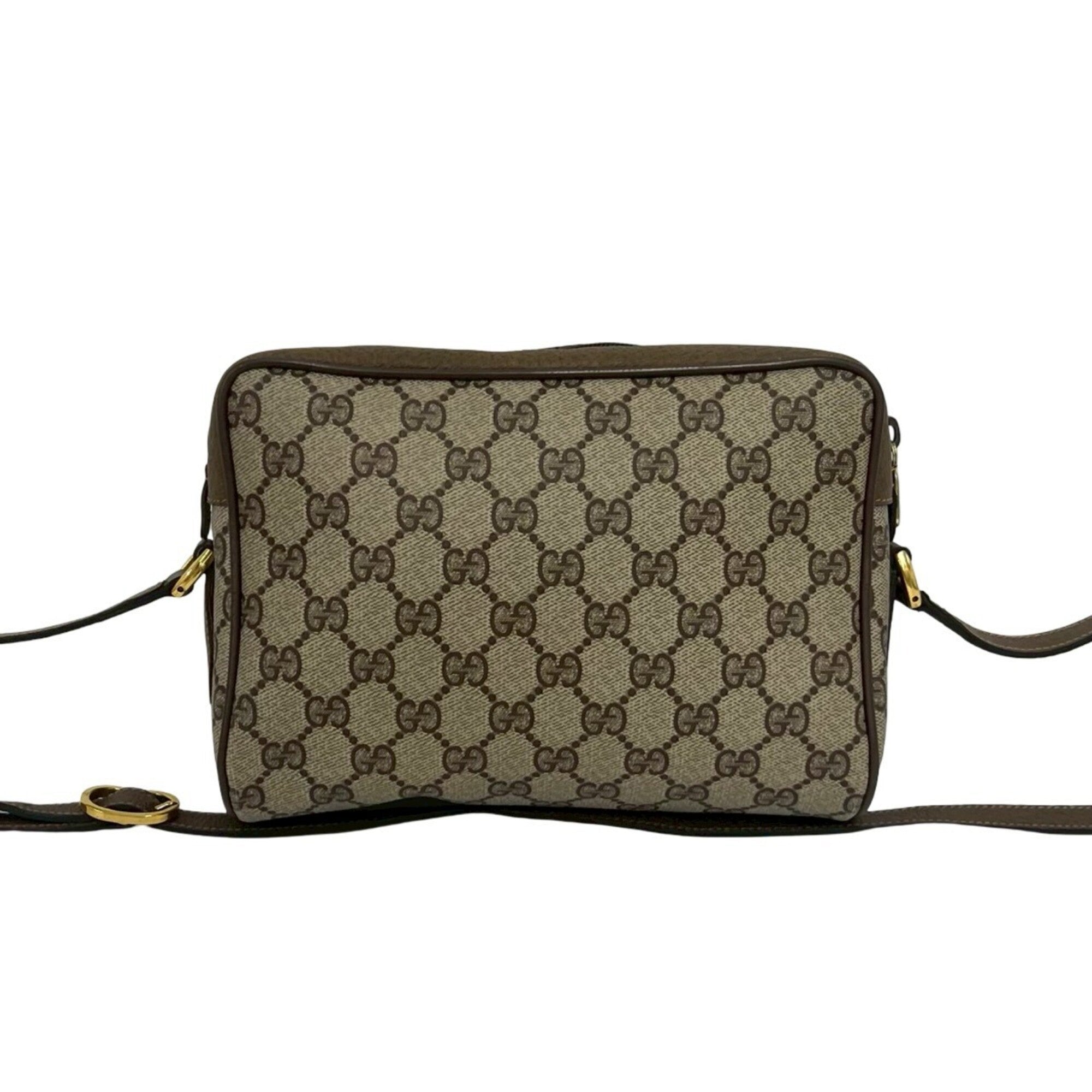 Gucci Brown Green Red Color Leather Pvc Pochette Shoulder Bag (Pre-Owned)