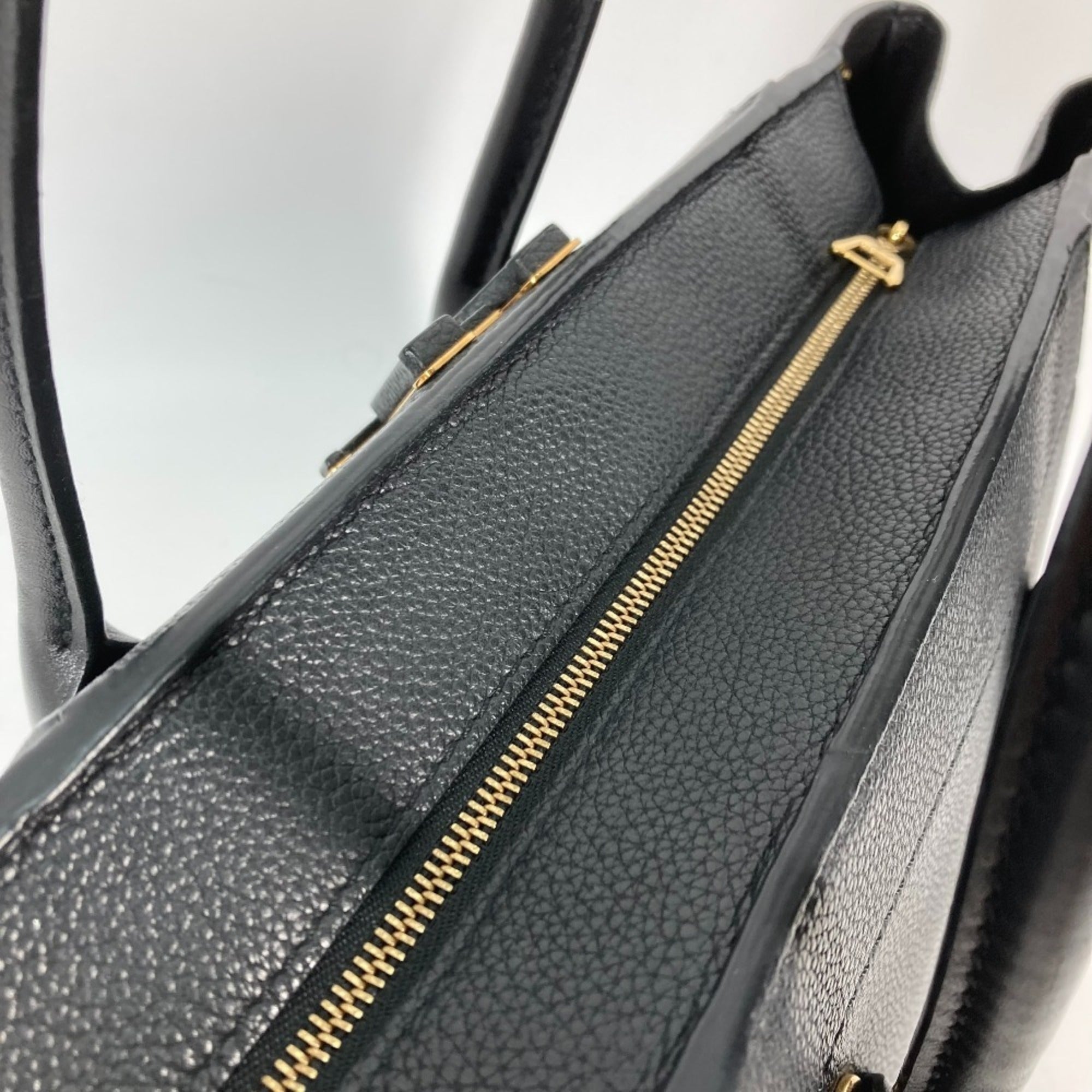 Louis Vuitton Black Noir Leather Handbag Shoulder Bag Tote Bag (Pre-Owned)