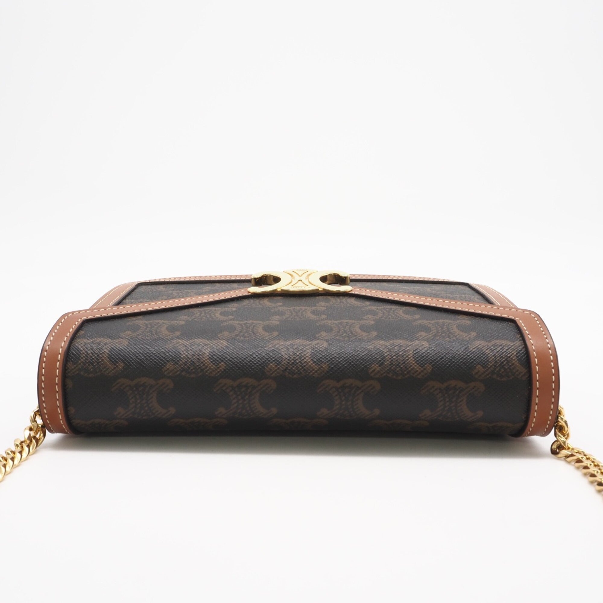 Celine Beige Brown Canvas Shoulder Bag (Pre-Owned)