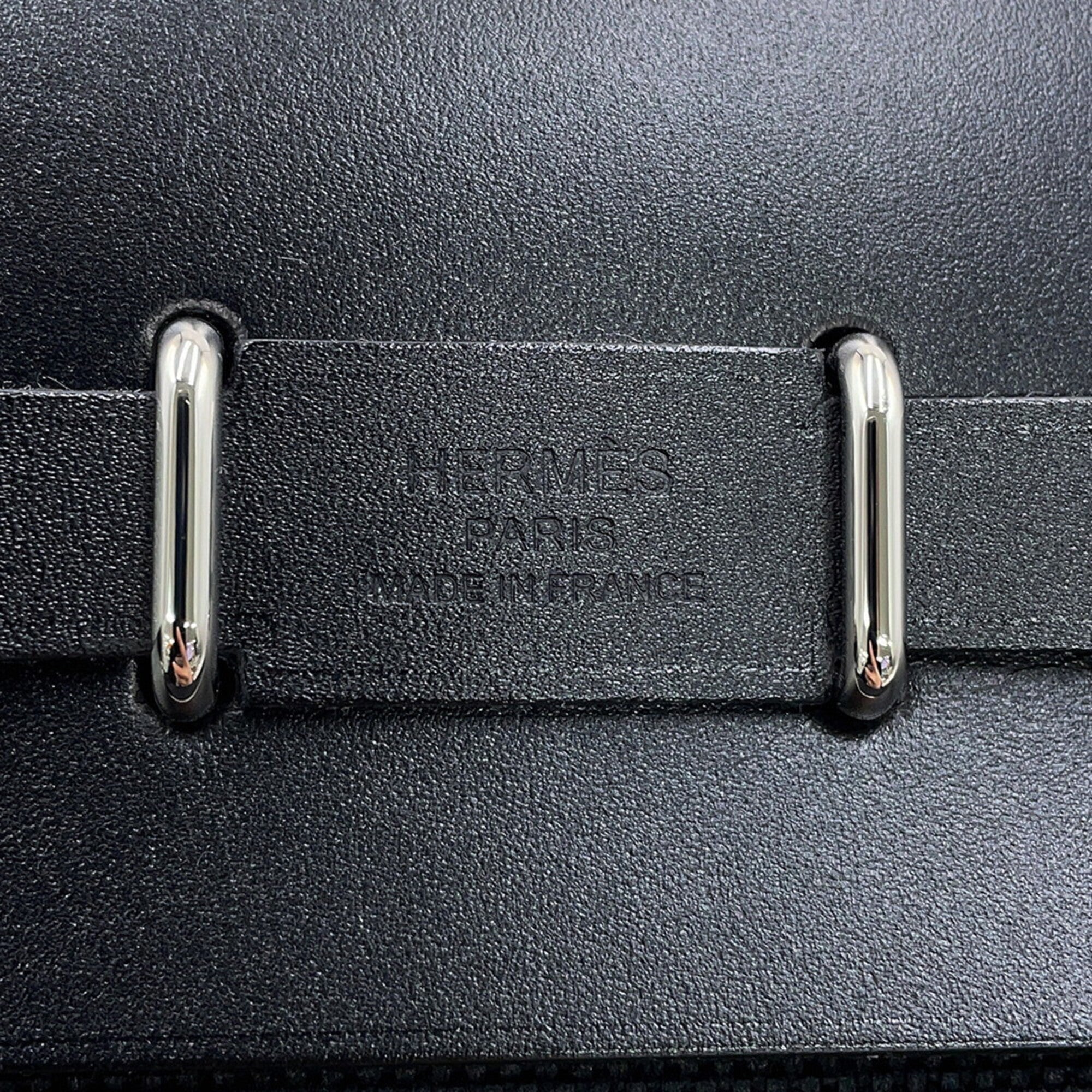 Hermes Kara Black Toile H Handbag Shoulder Bag (Pre-Owned)