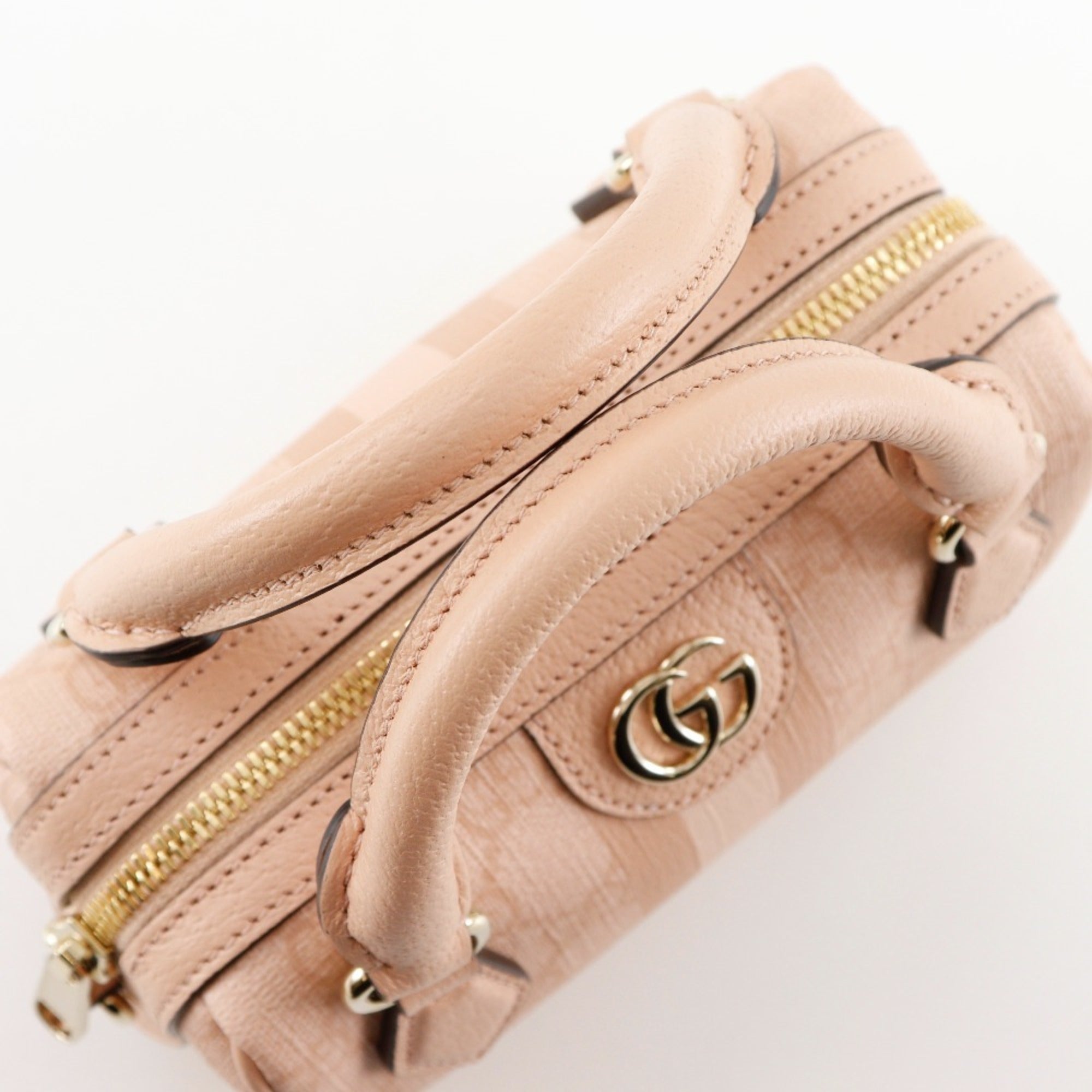 Gucci Ophidia Dusty Pink Gg Supreme Handbag (Pre-Owned)
