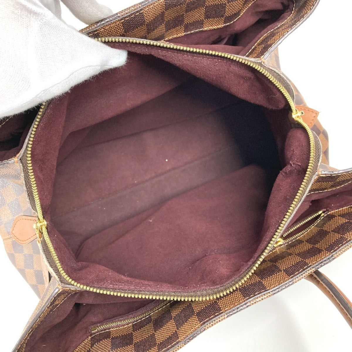 Louis Vuitton Damier Brown Damier Canvas Handbag Tote Bag (Pre-Owned)