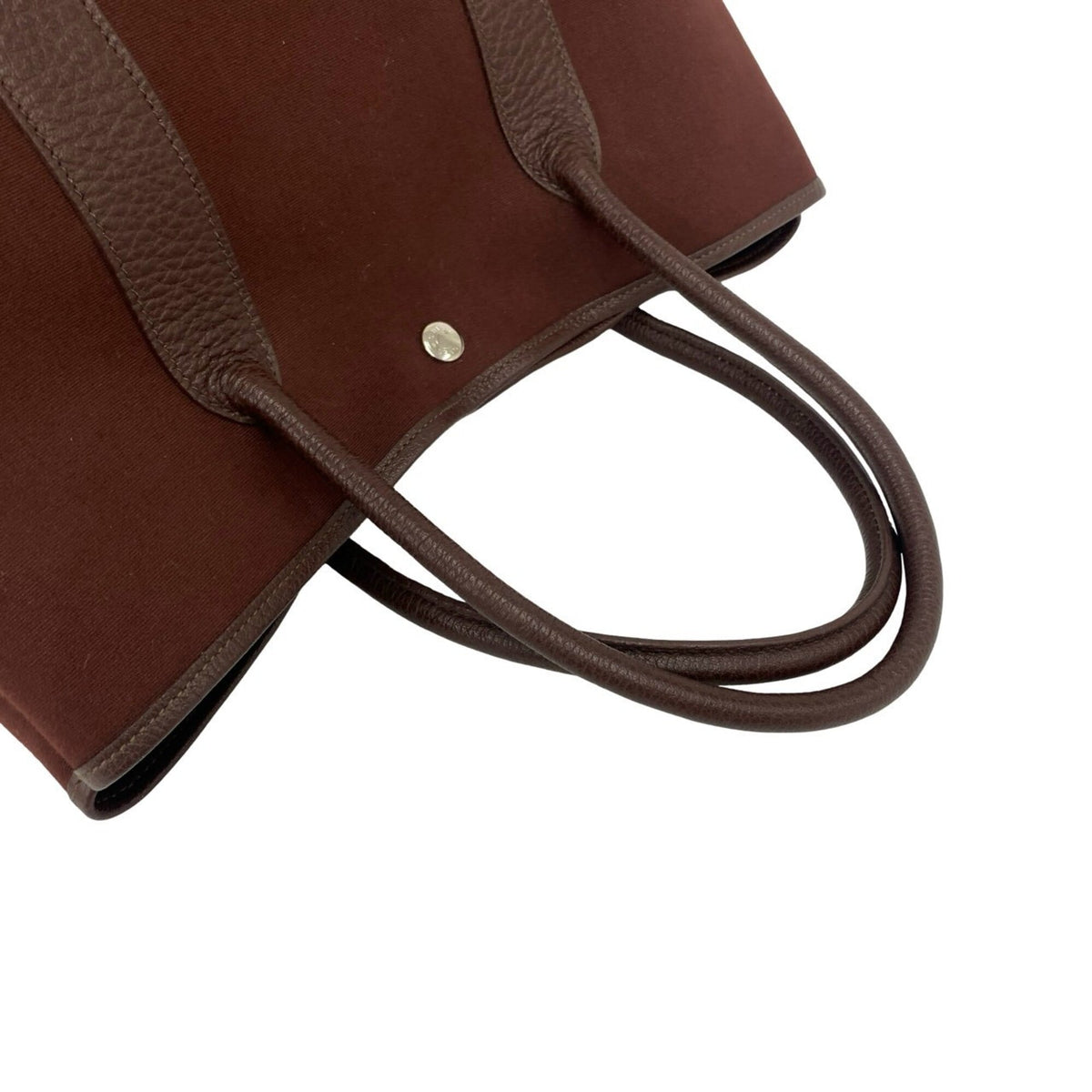 Hermes Brown Toile Officier Negonda Leather Tote Bag (Pre-Owned)