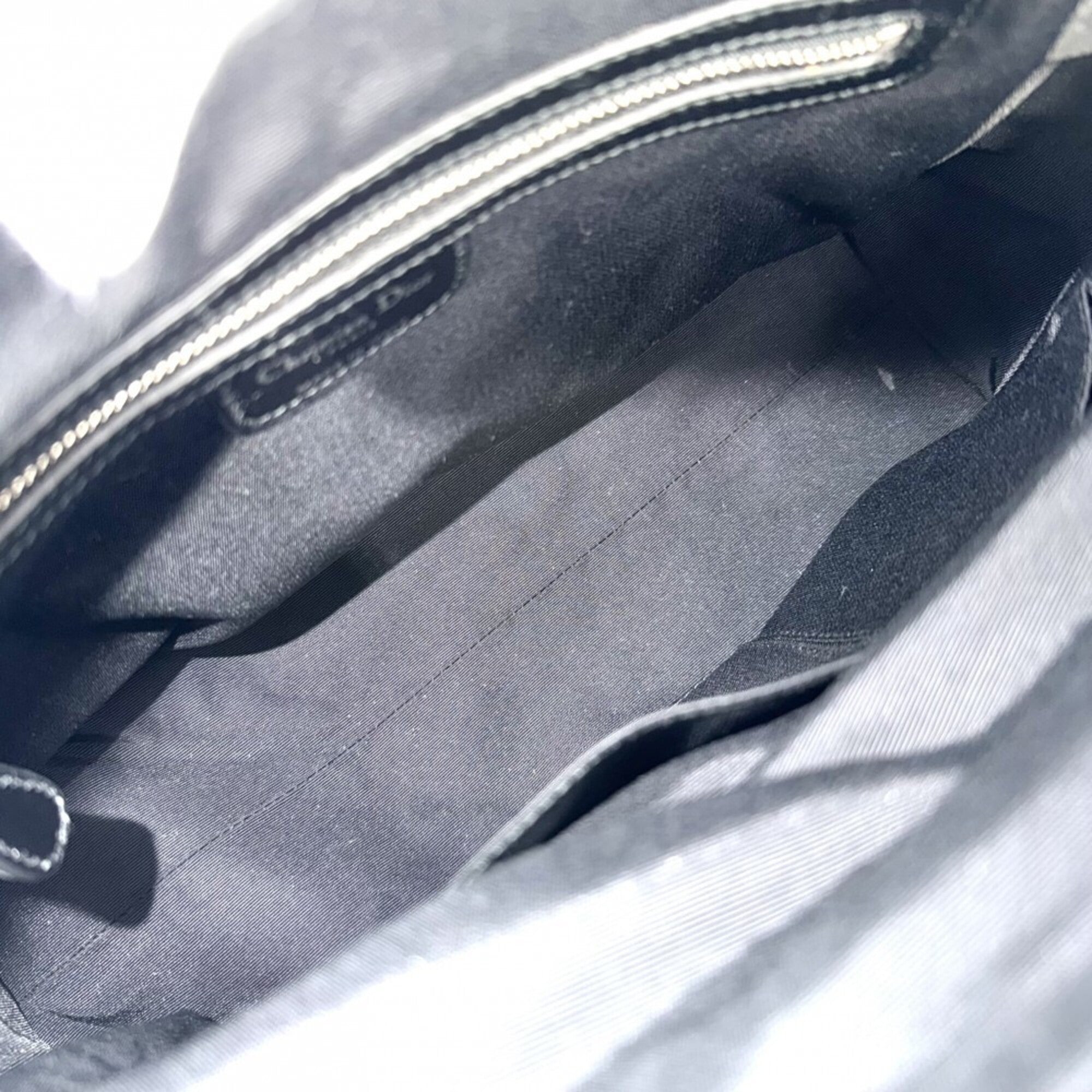 Christian Dior Black White Leather Handbag (Pre-Owned)