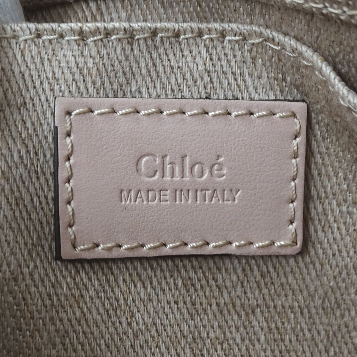 Chloé Beige Pink Canvas Handbag Shoulder Bag Tote Bag (Pre-Owned)