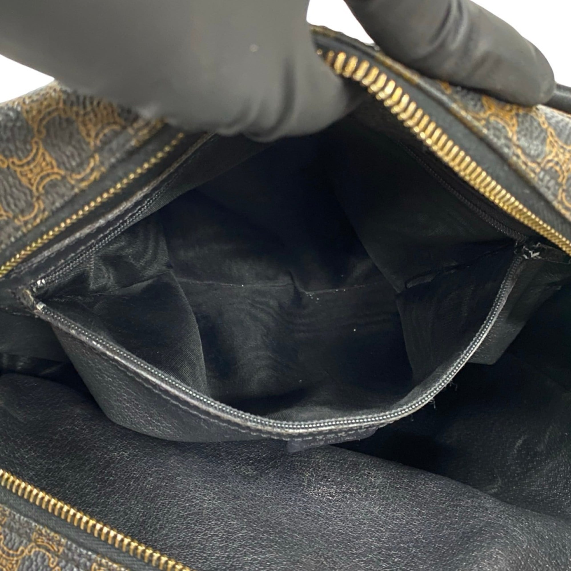 Celine Black Brown Leather Pvc Boston Bag Handbag (Pre-Owned)