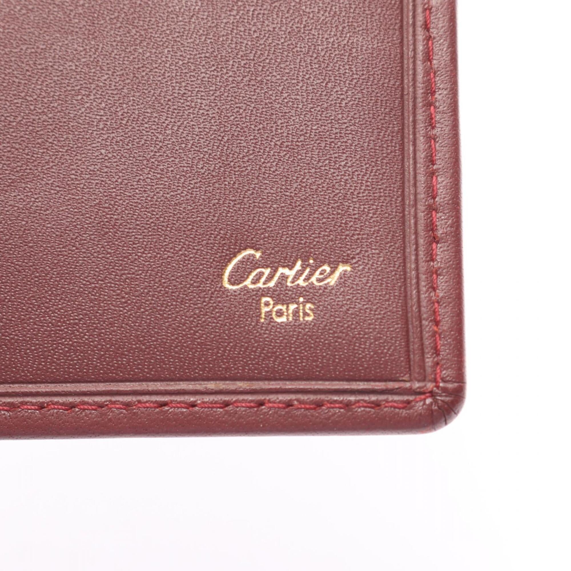 Cartier Bordeaux Leather Long Wallet (Bi-Fold) (Pre-Owned)