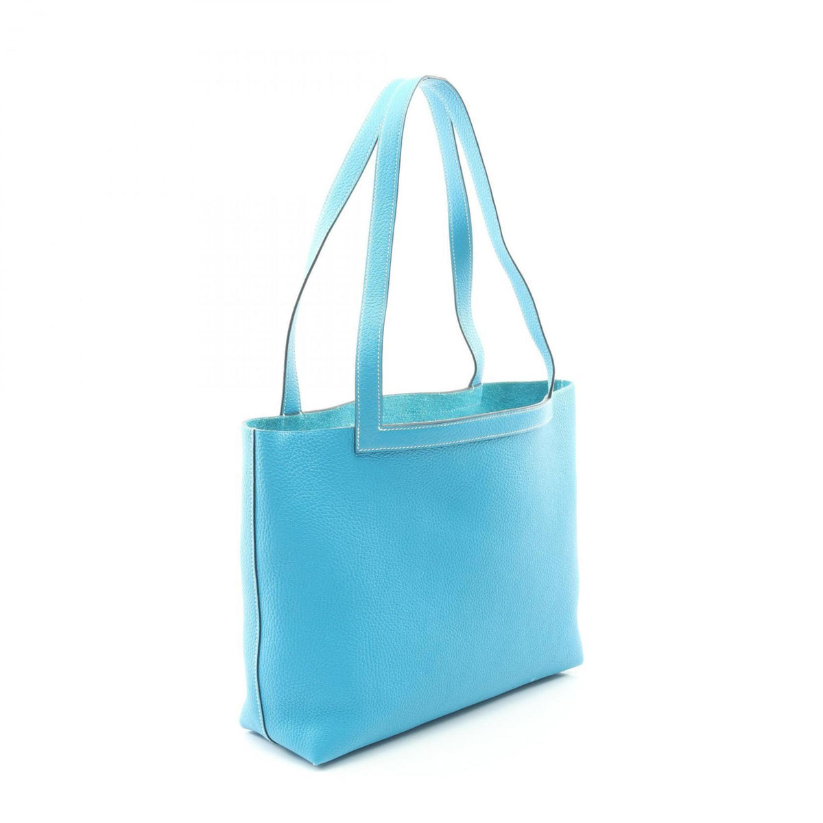 Hermes Blue Taurillon Clemence Leather Leather Tote Bag (Pre-Owned)