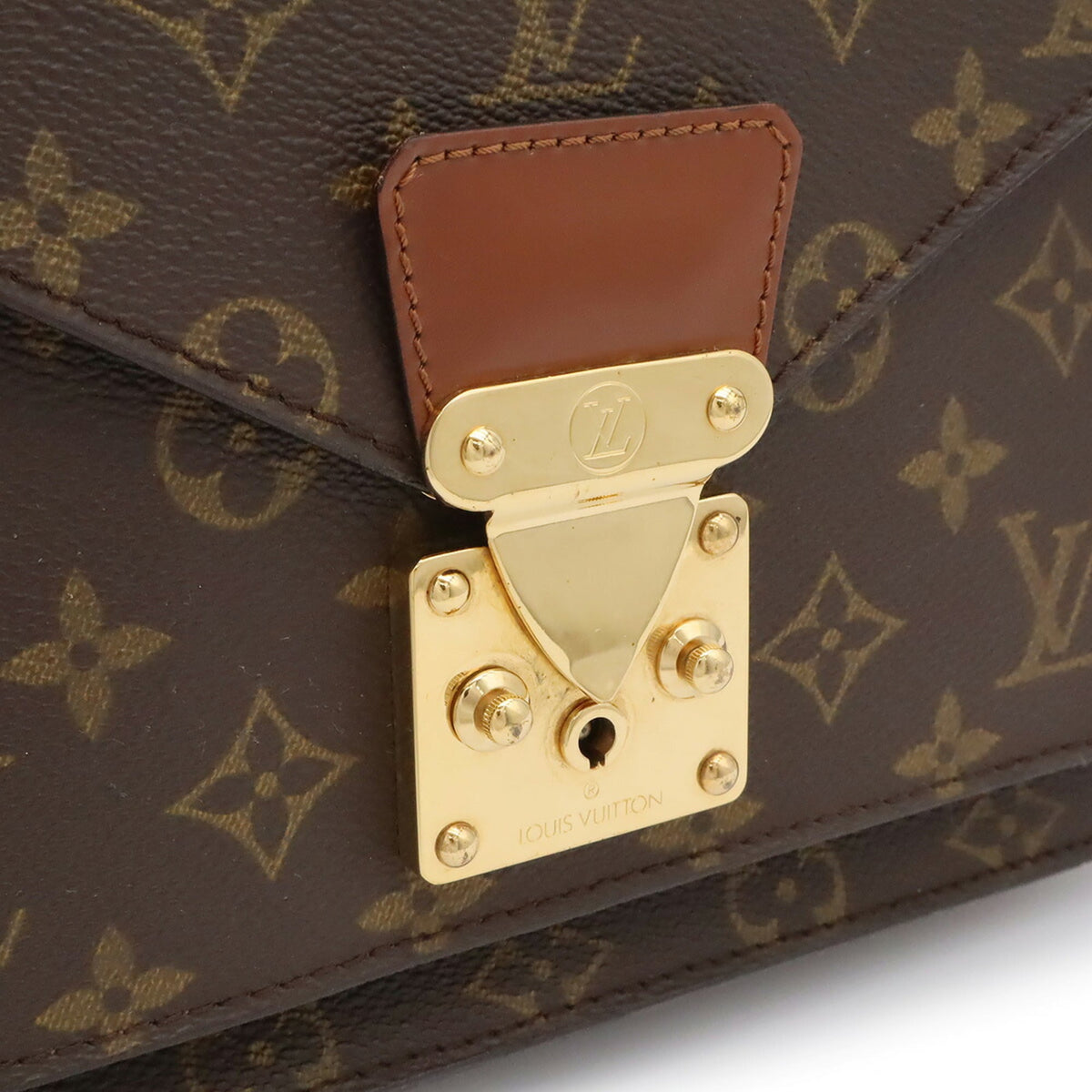 Louis Vuitton Brown Monogram Canvas Pvc Coated Canvas Clutch Bag Handbag Shoulder Bag (Pre-Owned)