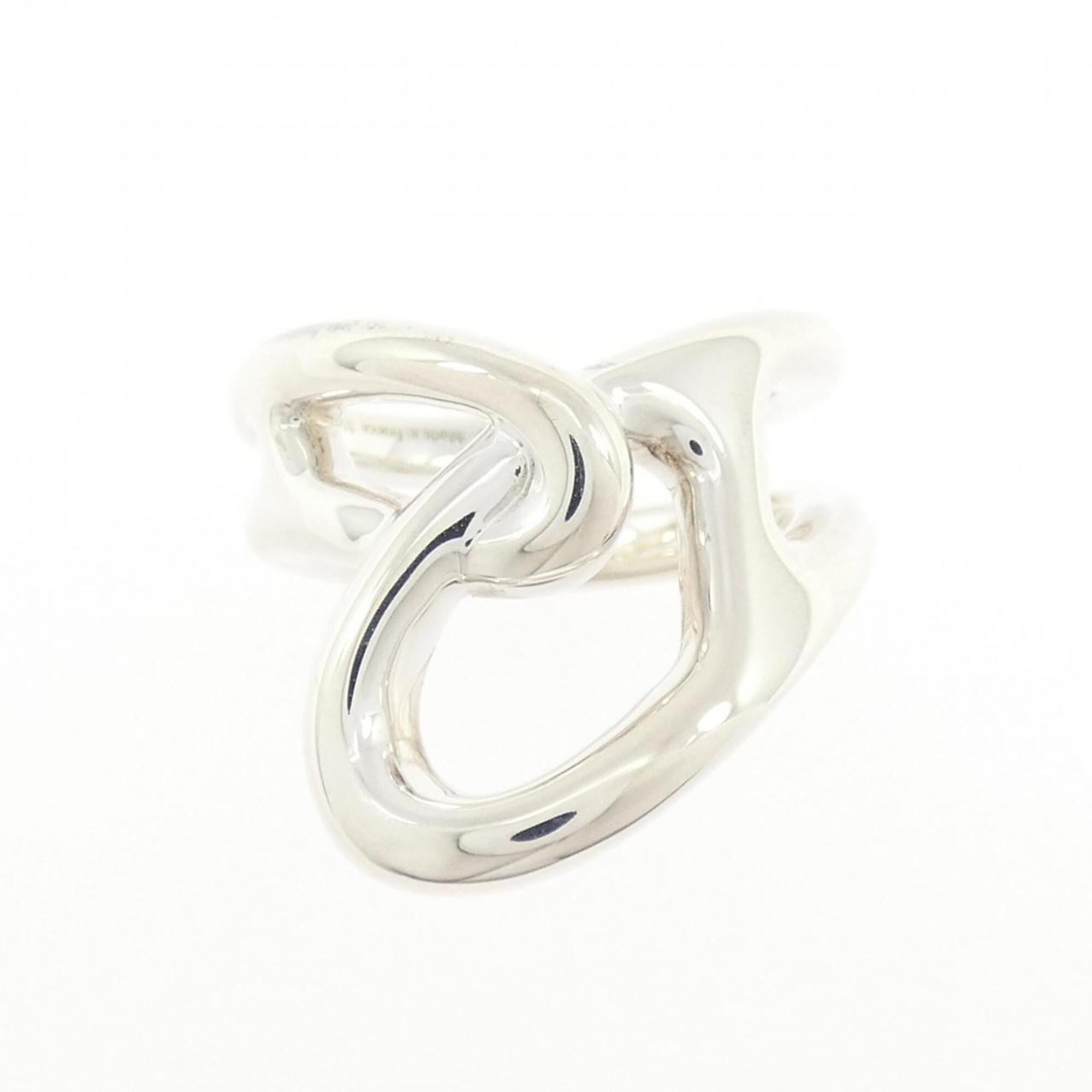 Hermes Silver Silver 925 Band Ring (Pre-Owned)