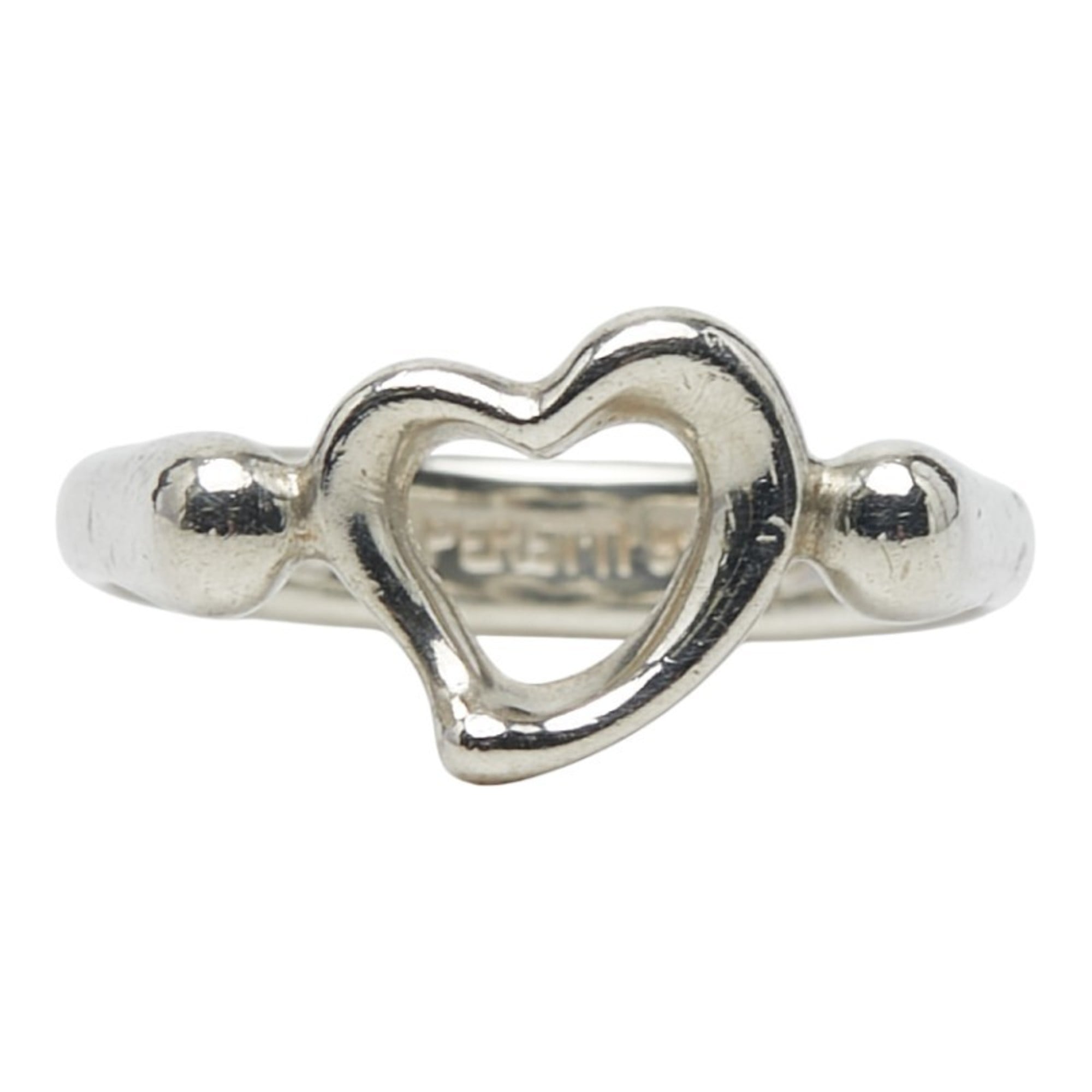 Tiffany Open Heart Silver Silver 925 Band Ring (Pre-Owned)