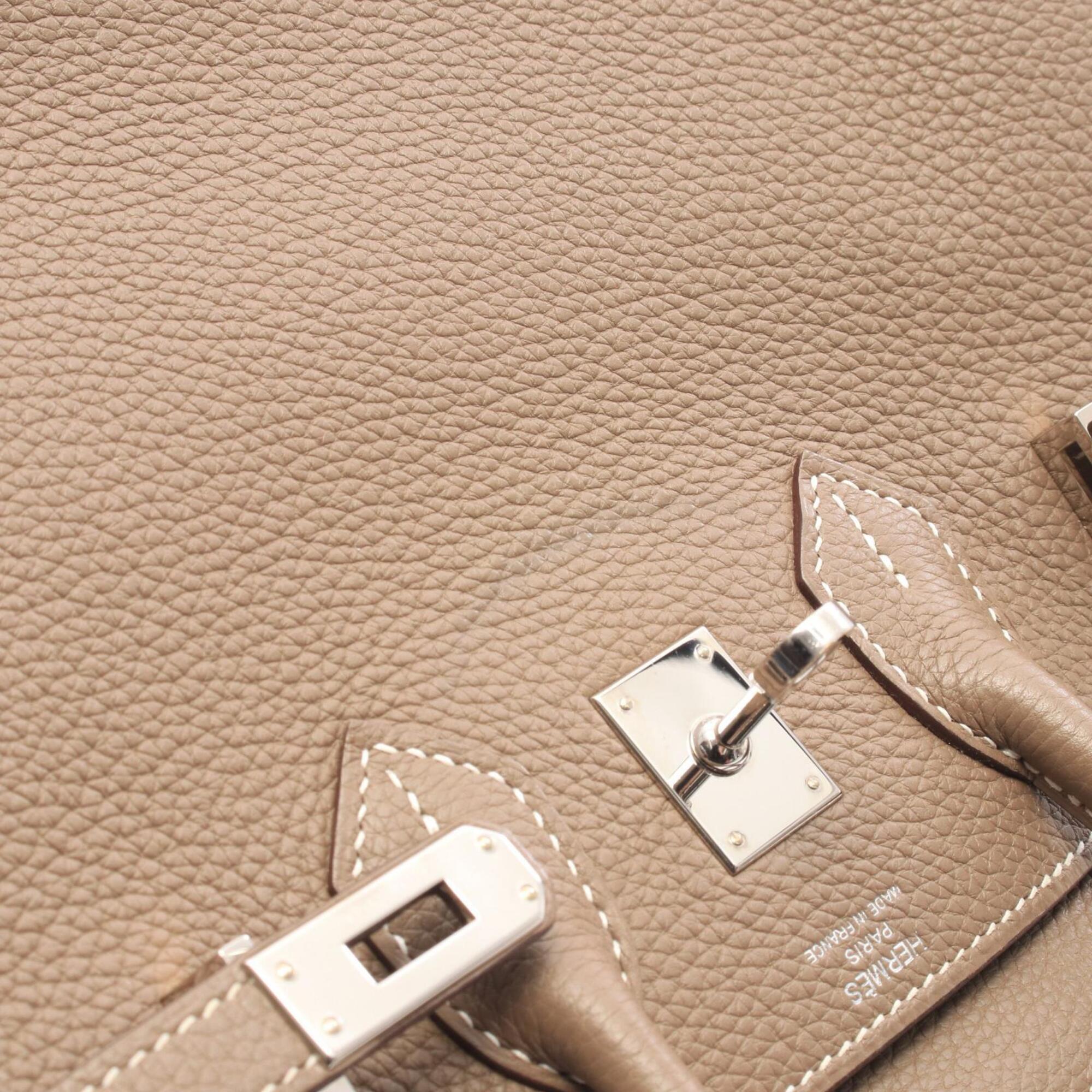 Hermes Etoupe Gray Gray Togo Leather Leather Handbag (Pre-Owned)