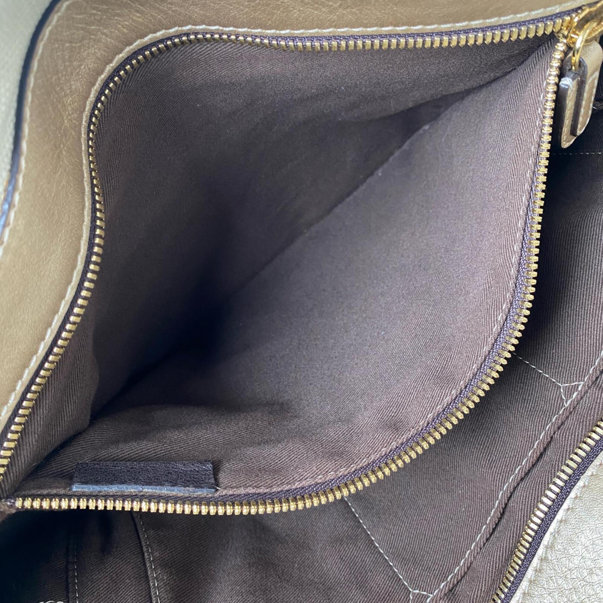 Loewe Beige Canvas Leather Shoulder Bag Tote Bag (Pre-Owned)