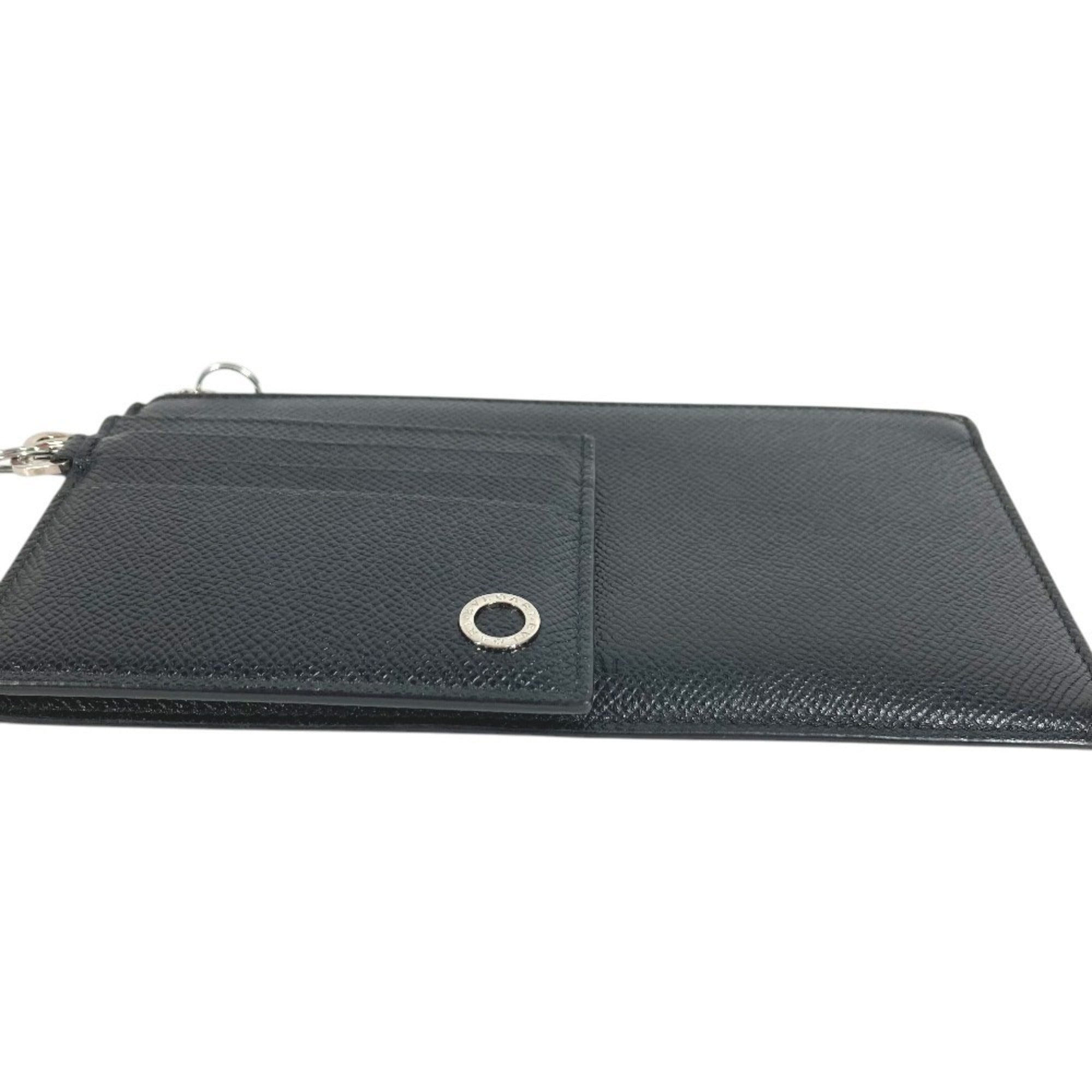 Bvlgari Black Red Color Leather Long Wallet (Bi-Fold) (Pre-Owned)
