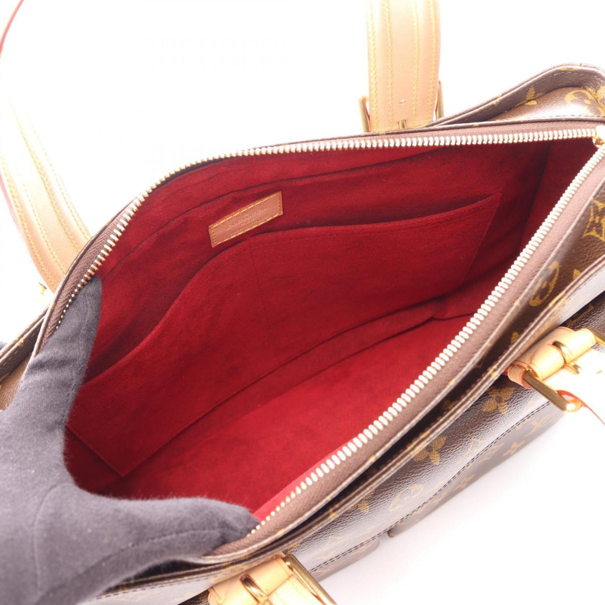 Louis Vuitton Brown Monogram Coated Canvas Leather Handbag (Pre-Owned)