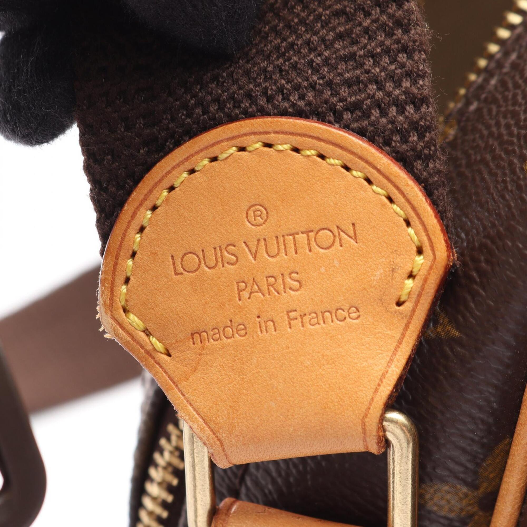 Louis Vuitton Monogram Brown Coated Canvas Leather Handbag Shoulder Bag (Pre-Owned)