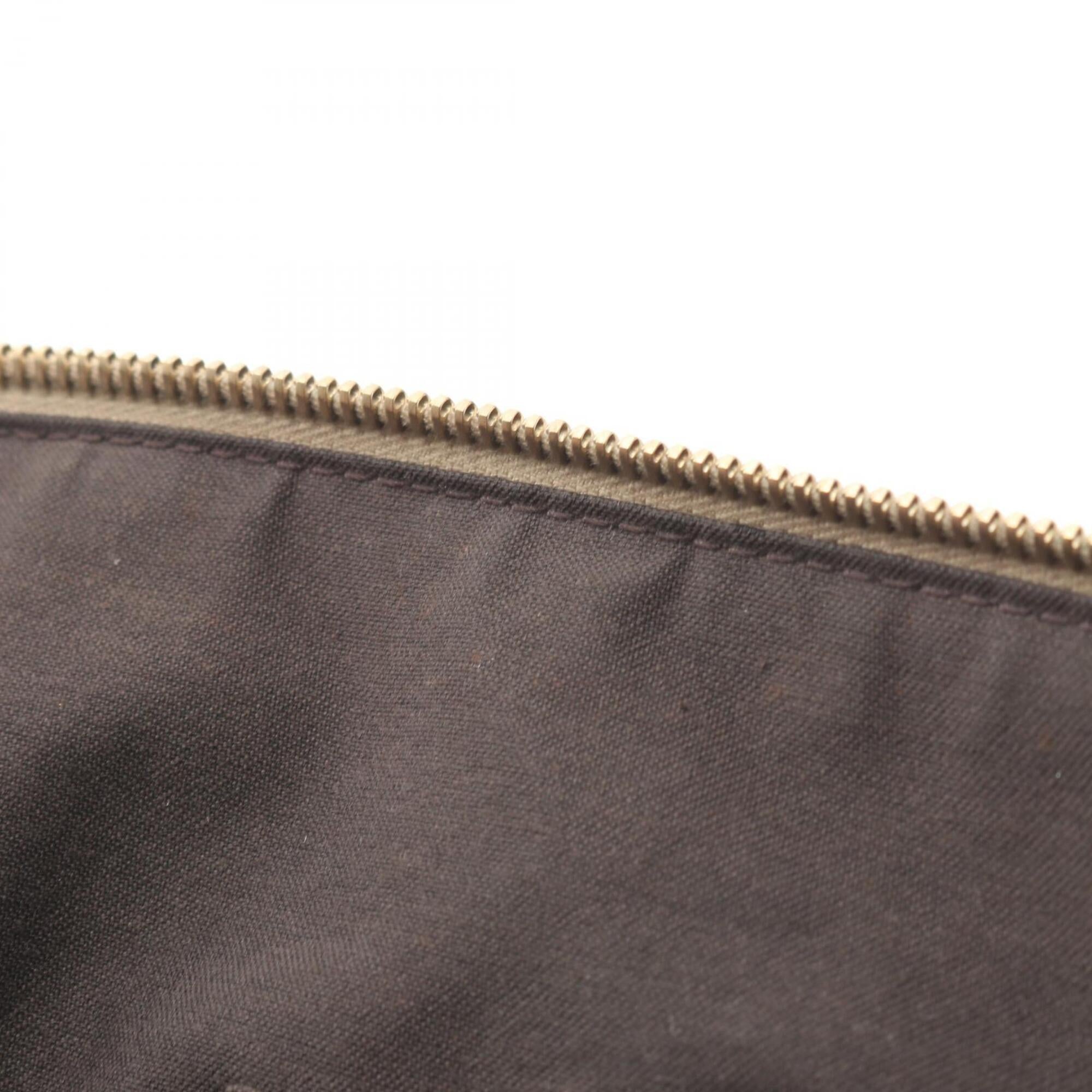 Fendi Beige Brown Canvas Leather Handbag Tote Bag (Pre-Owned)