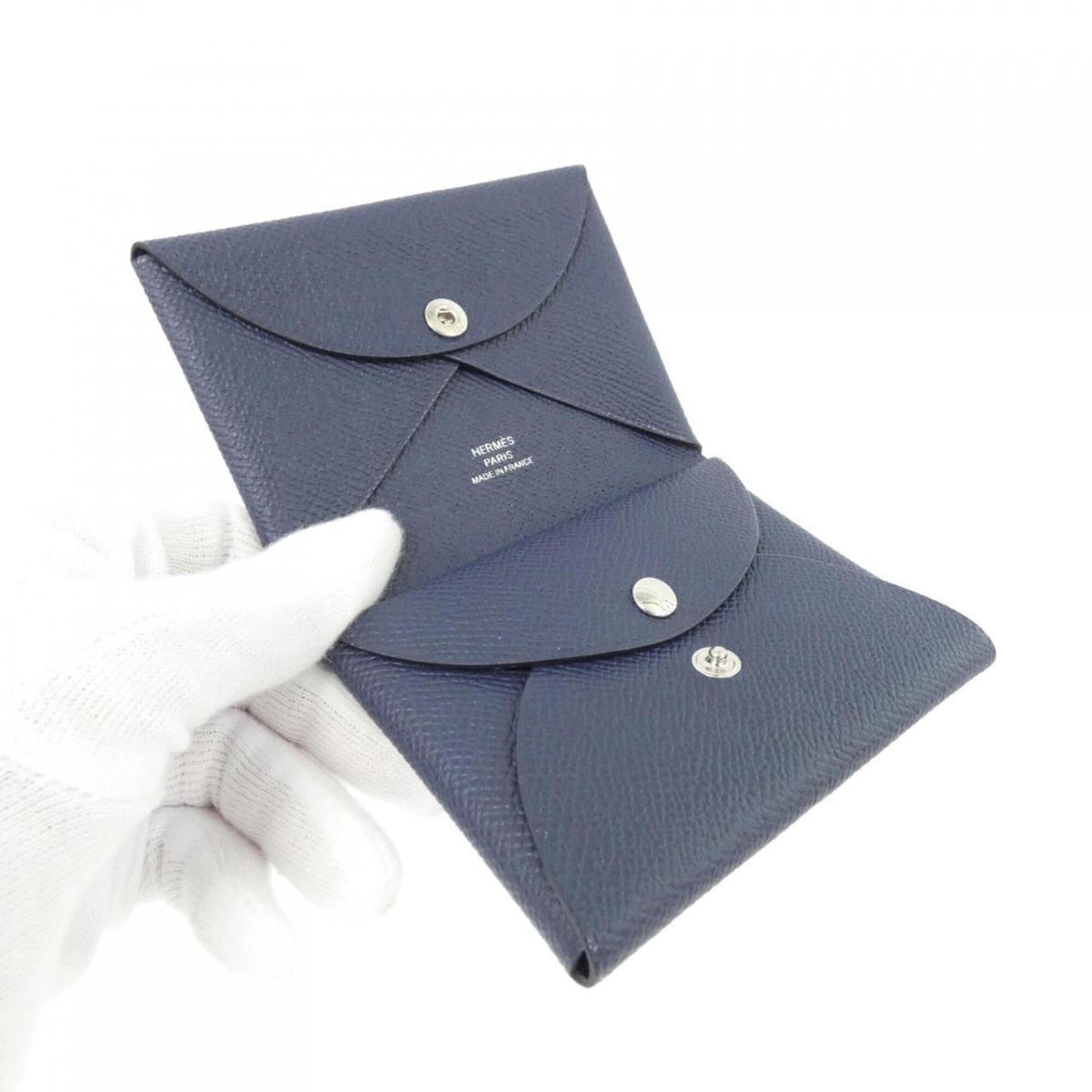 Hermes Blue Epsom Leather Coin Purse/Coin Case (Pre-Owned)