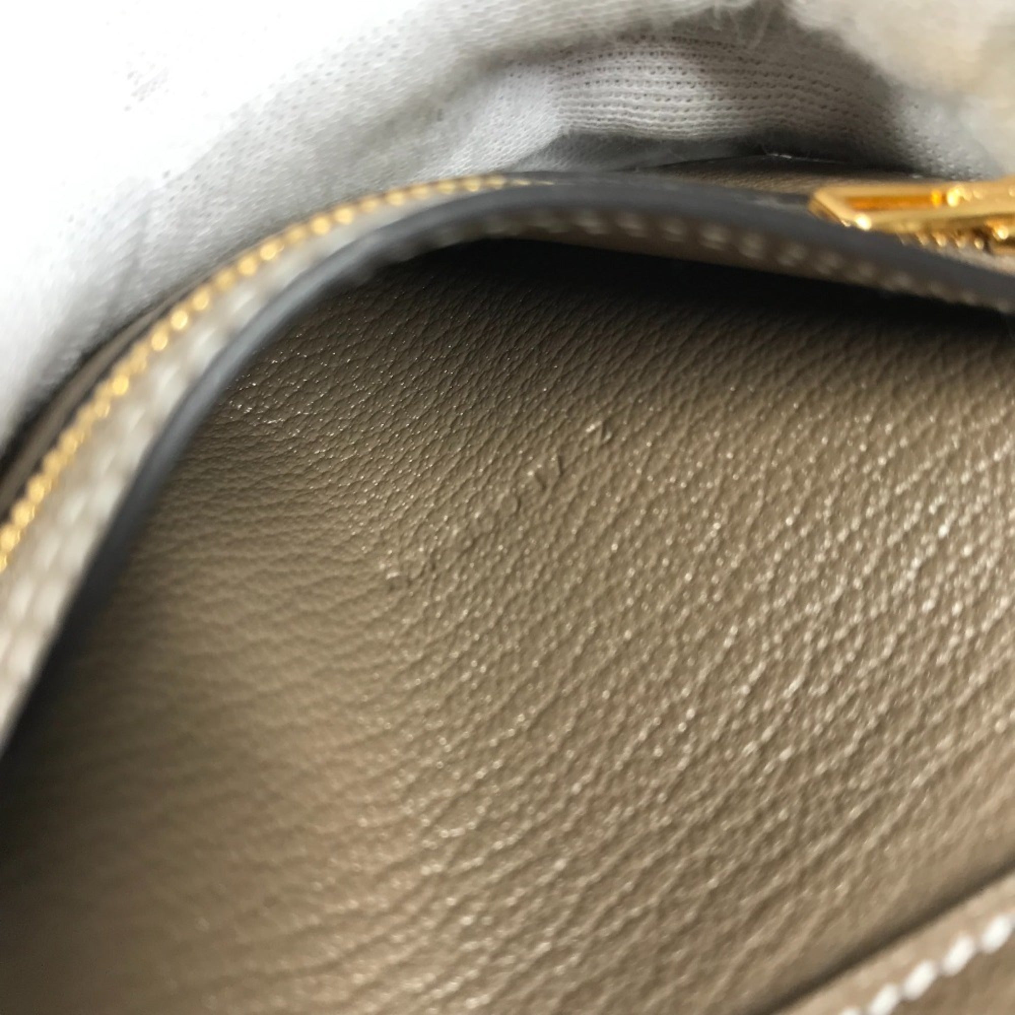 Hermes Etoupe Gray Chevre Leather Wallet (Tri-Fold) (Pre-Owned)