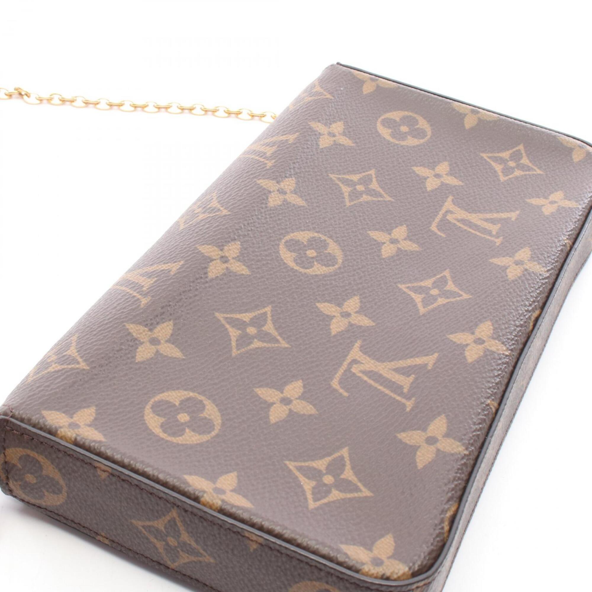 Louis Vuitton Brown Pvc Leather Handbag Pochette Shoulder Bag (Pre-Owned)