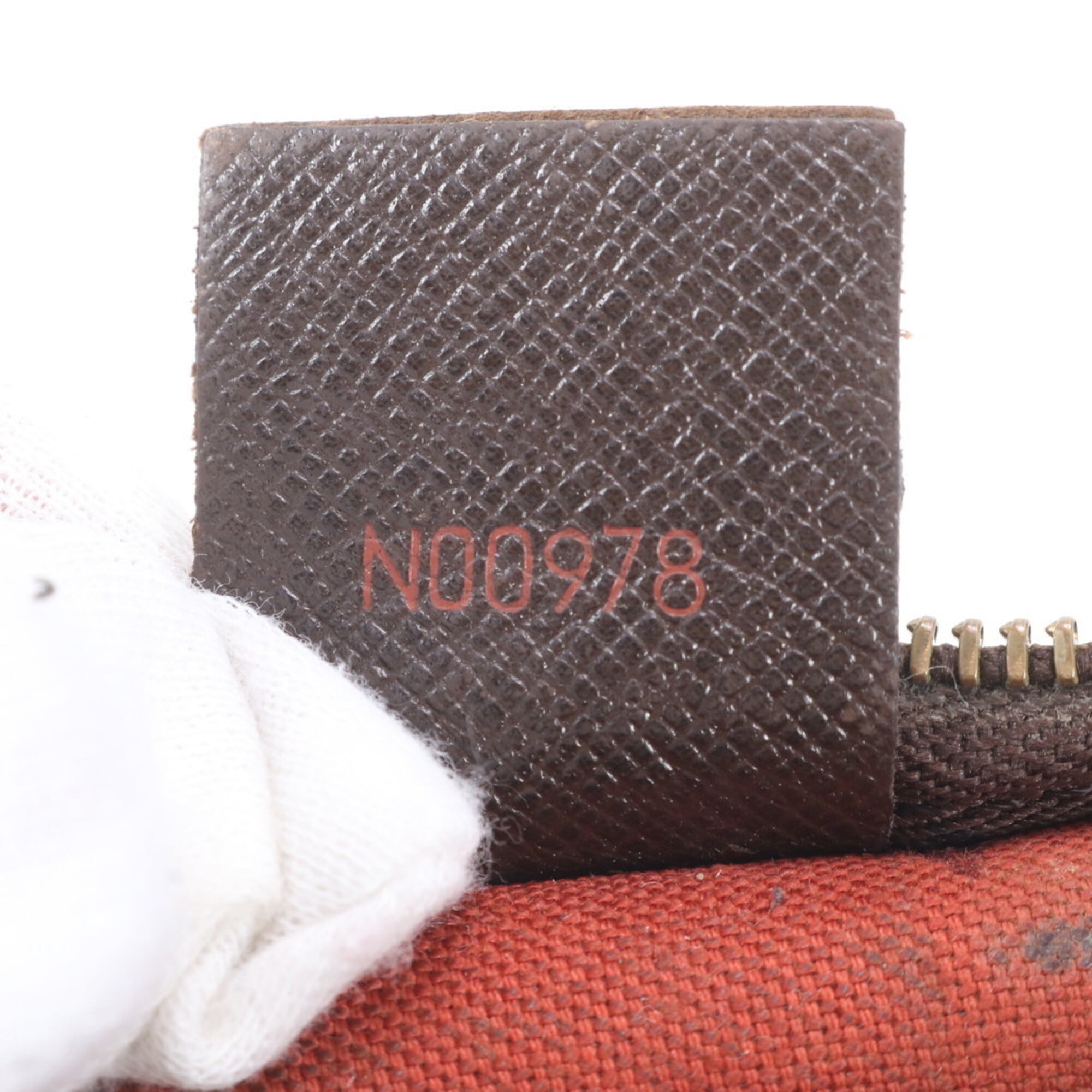 Louis Vuitton Brown Ebene Leather Coated Canvas Handbag Pouch (Pre-Owned)