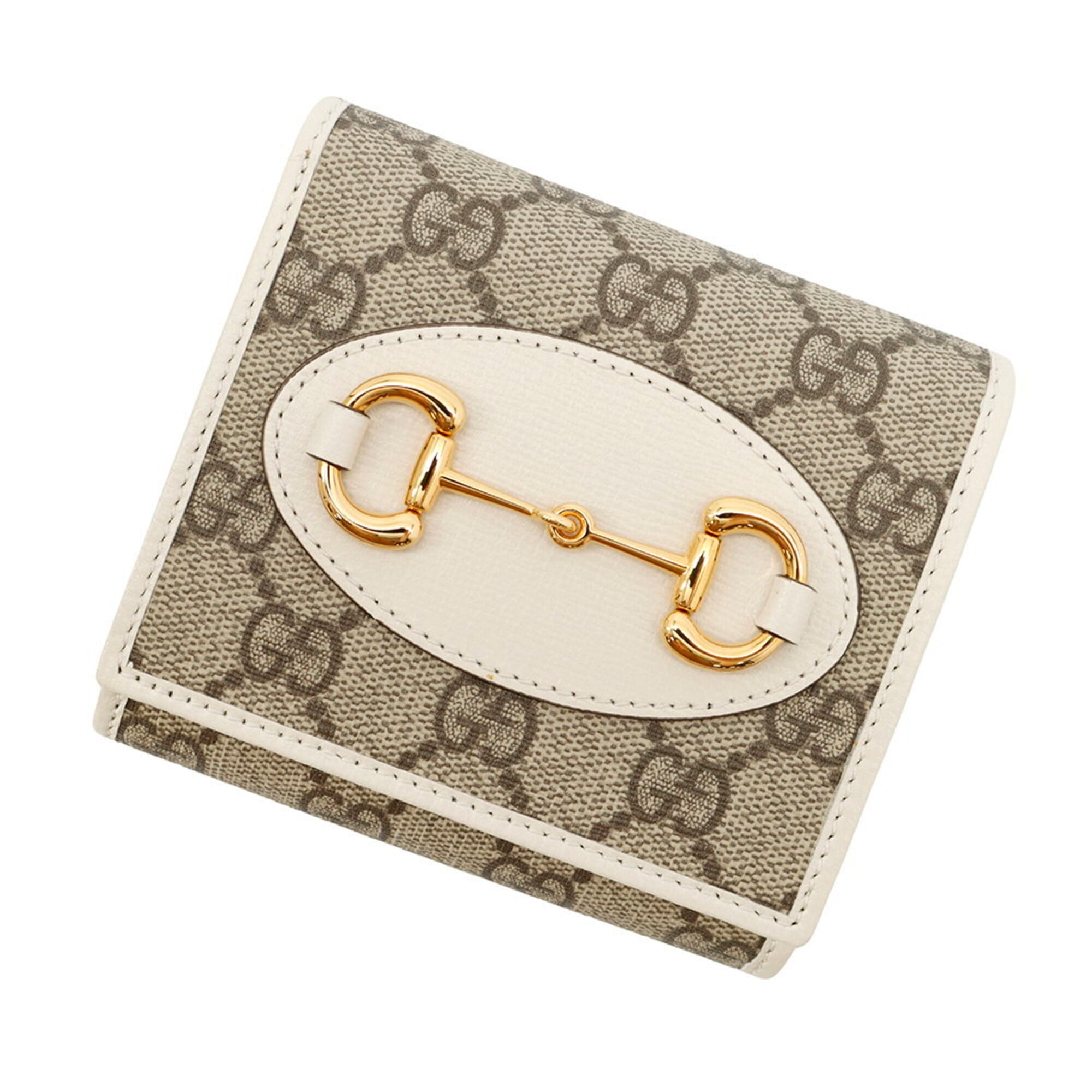 Gucci Gg Supreme Beige Ivory Gg Supreme Leather Wallet (Bi-Fold) (Pre-Owned)